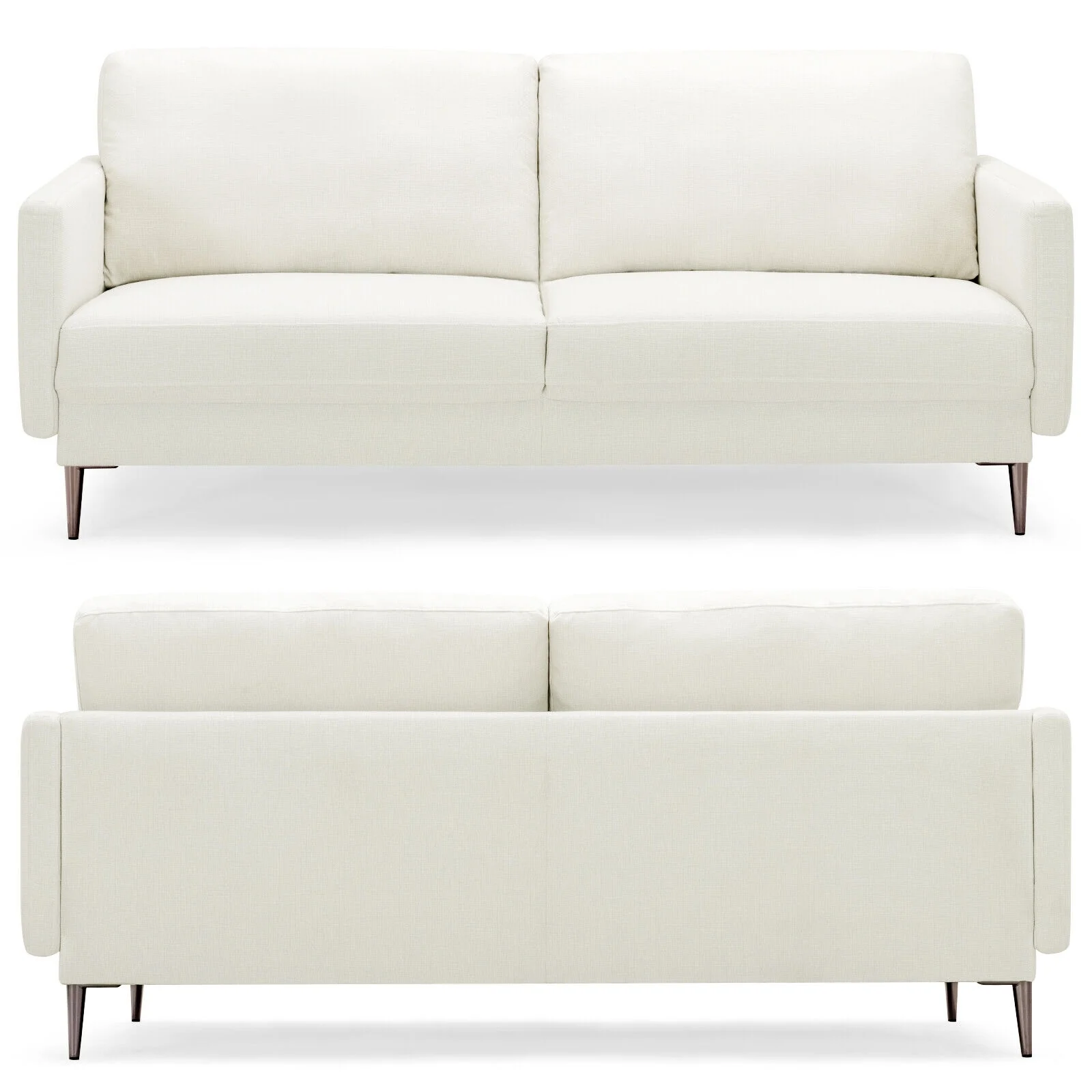 Modern Loveseat, White - Image 8