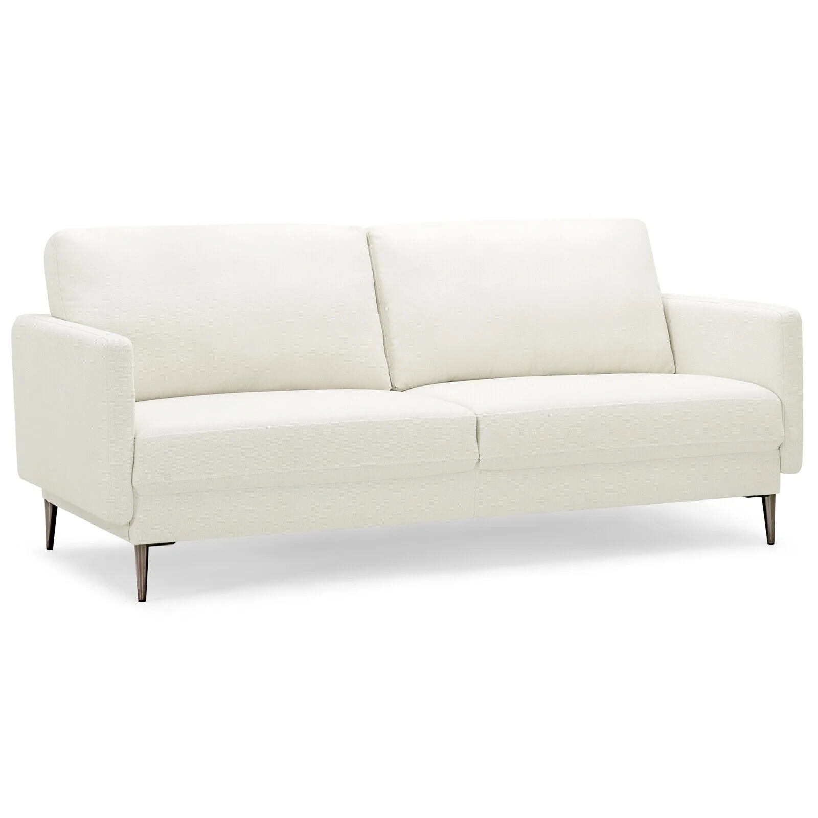 Modern Loveseat, White - Image 9