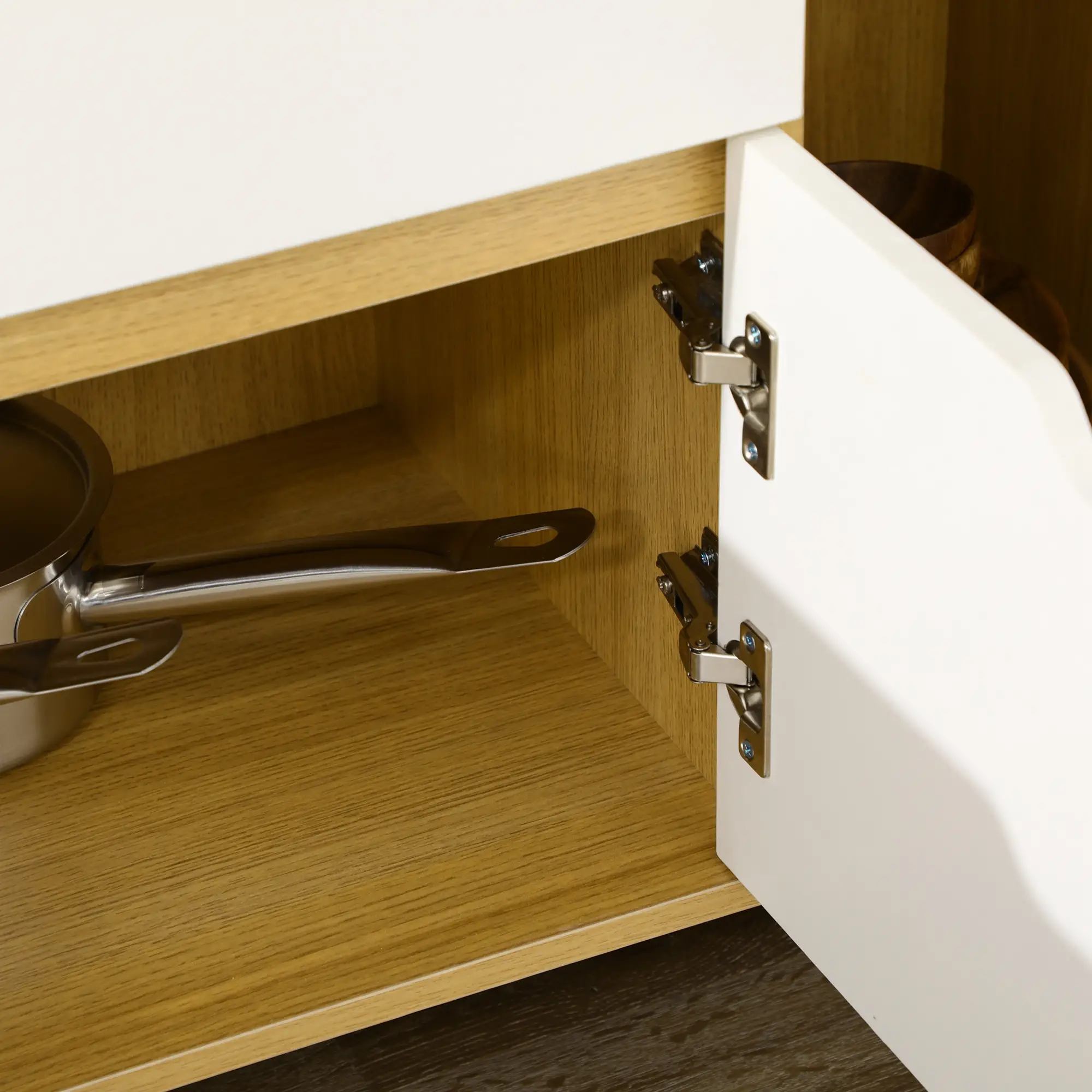Modern Microwave Stand, Cabinet with Drawer, Storage, White - Image 11