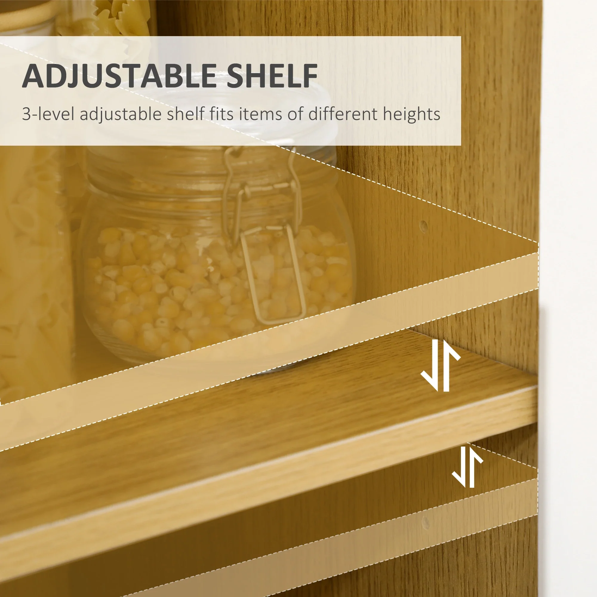 Modern Microwave Stand, Cabinet with Drawer, Storage, White - Image 5