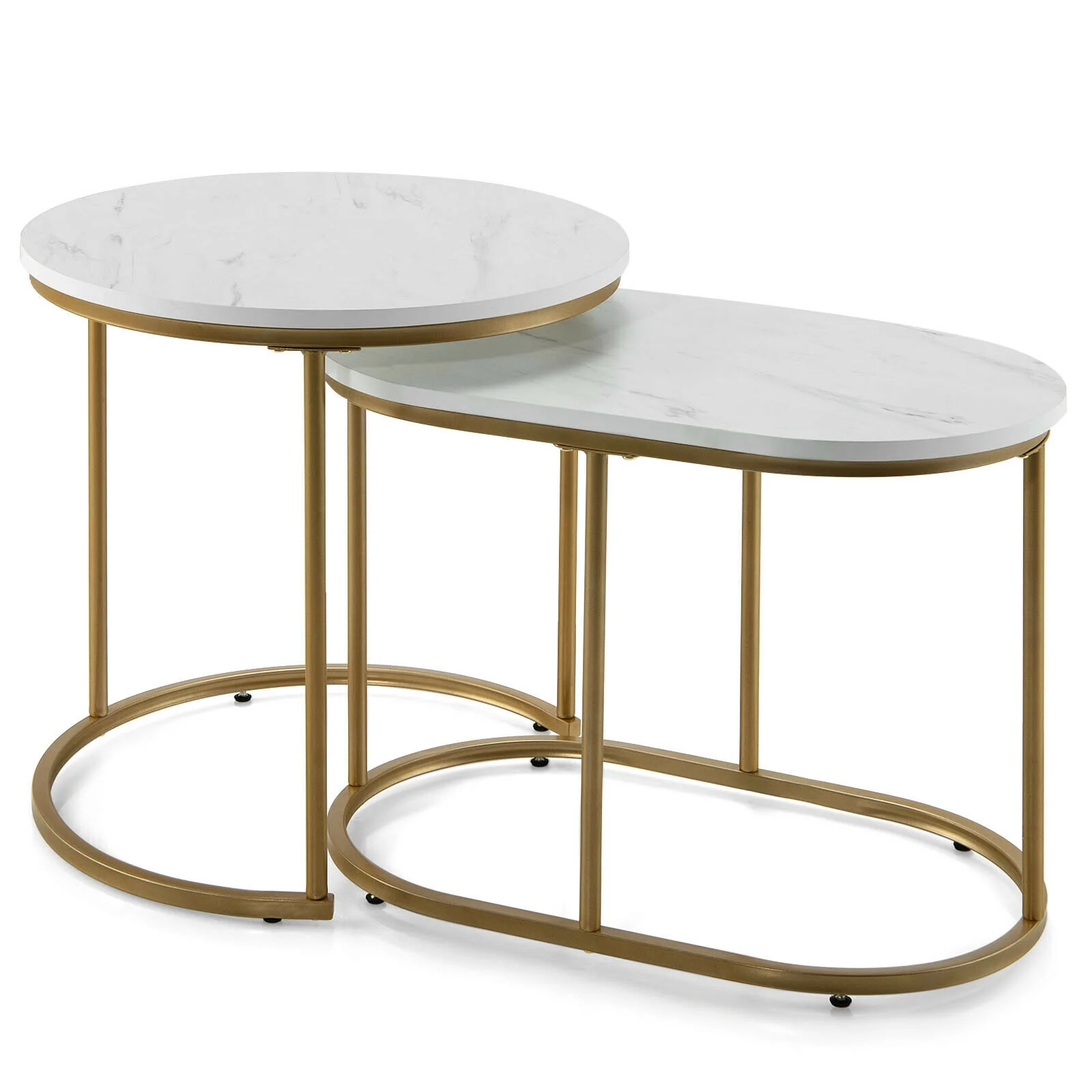 Modern Nesting Coffee Table Set, White