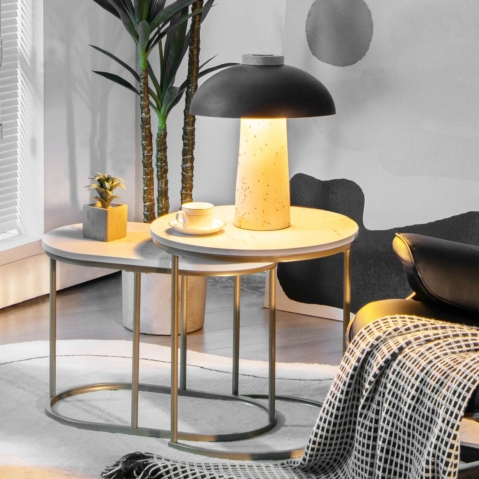 Modern Nesting Coffee Table Set, White - Image 2