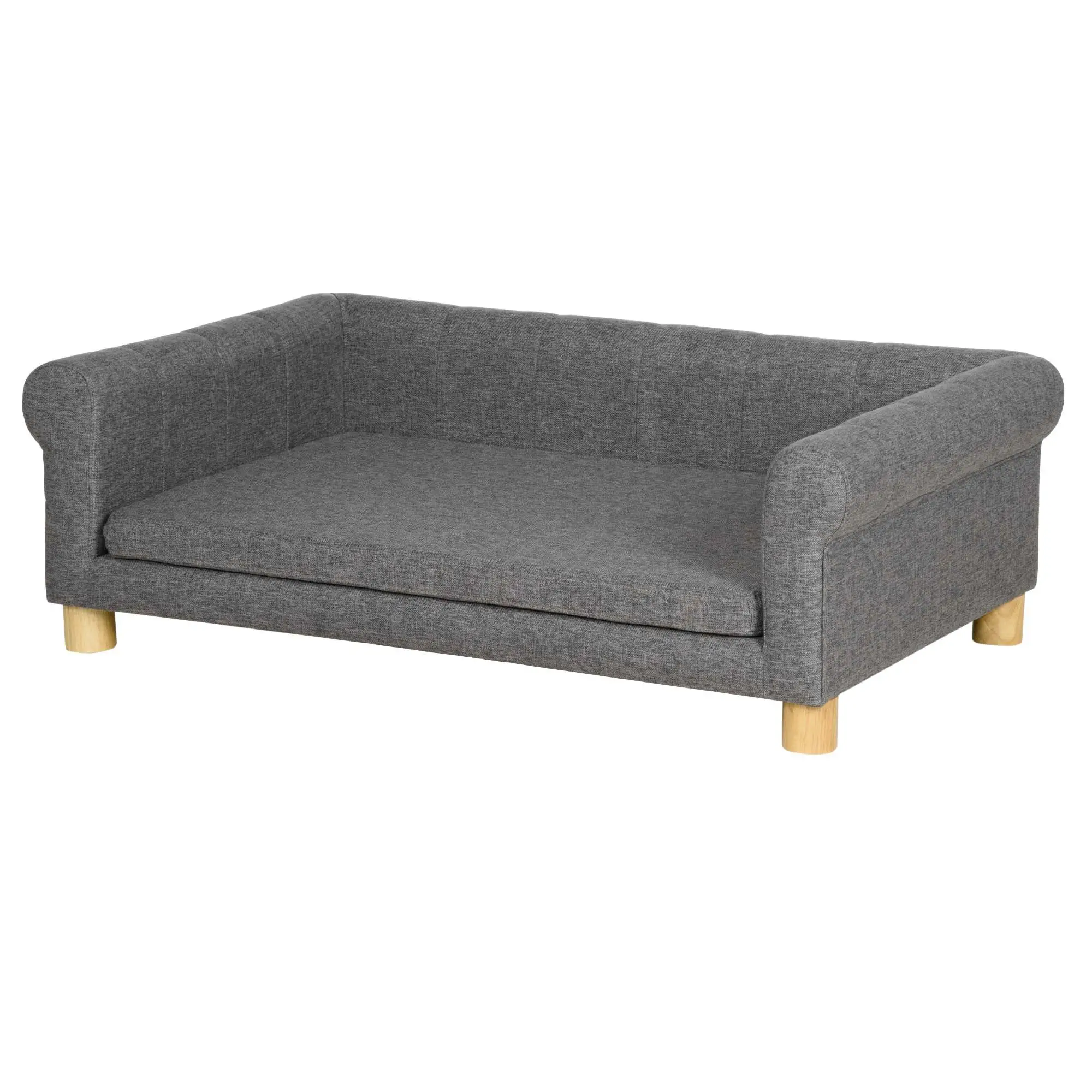 Modern Pet Sofa, Medium Large Dog Bed, Removable Cushion, Dark Grey - Image 11