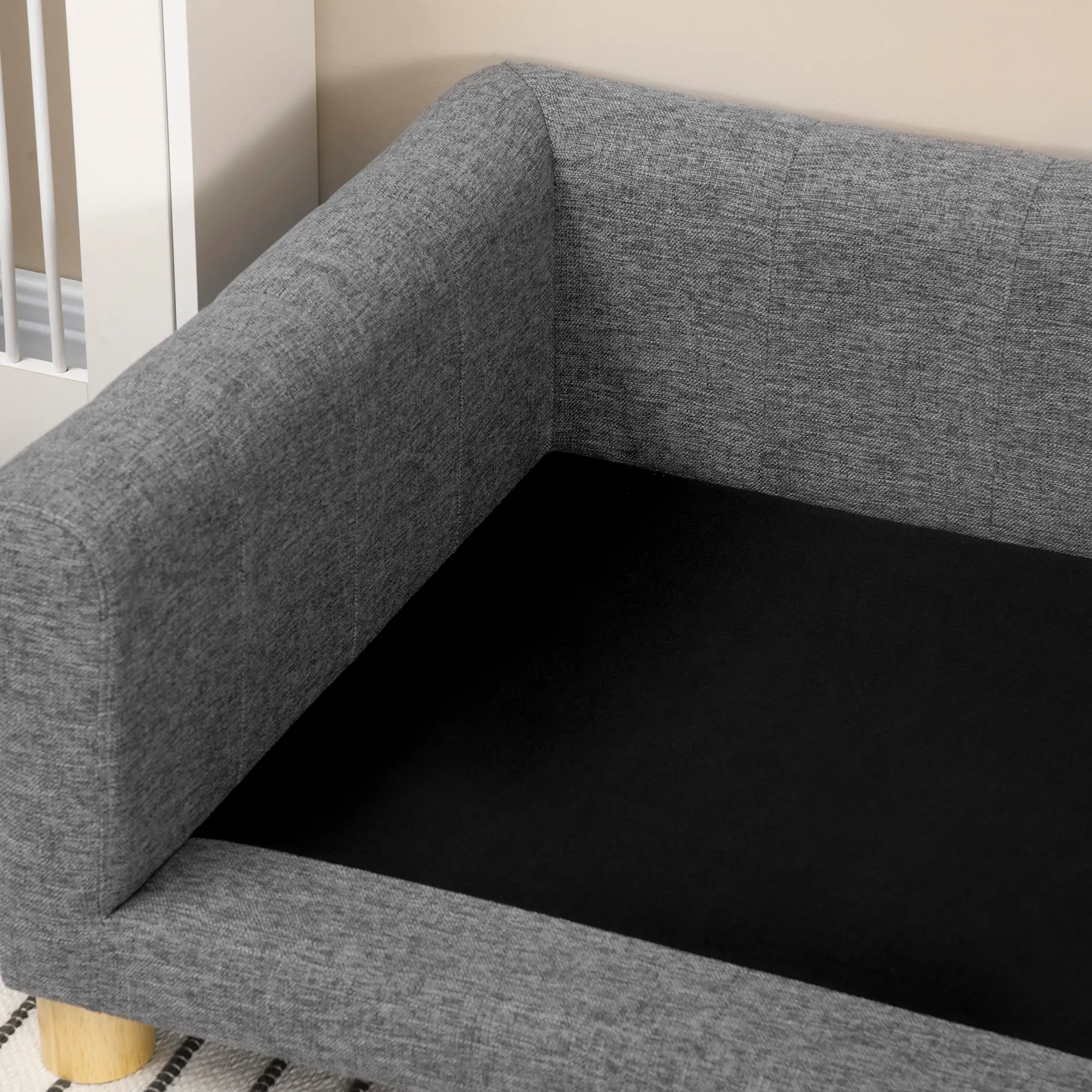 Modern Pet Sofa, Medium Large Dog Bed, Removable Cushion, Dark Grey - Image 9