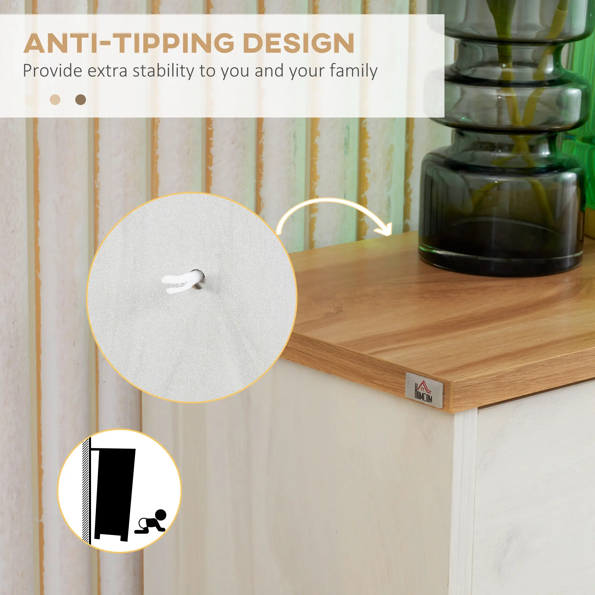 Modern Shoe Cabinet, 3 Flip Drawers, Adjustable Shelf, 12 Pair, White - Image 7