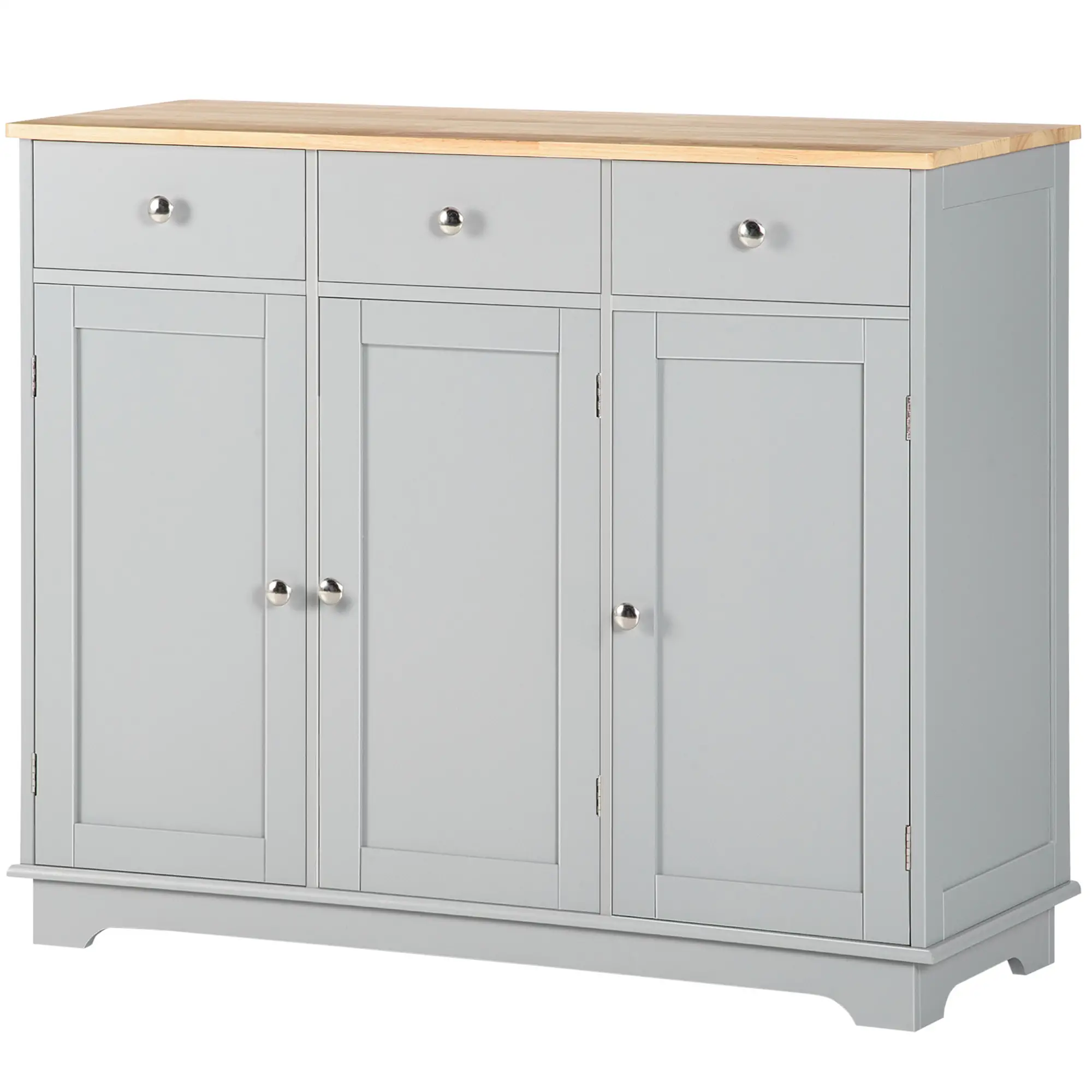 Modern Sideboard, Buffet Cabinet with Storage, Drawers, Adjustable Shelves, Grey - Image 11