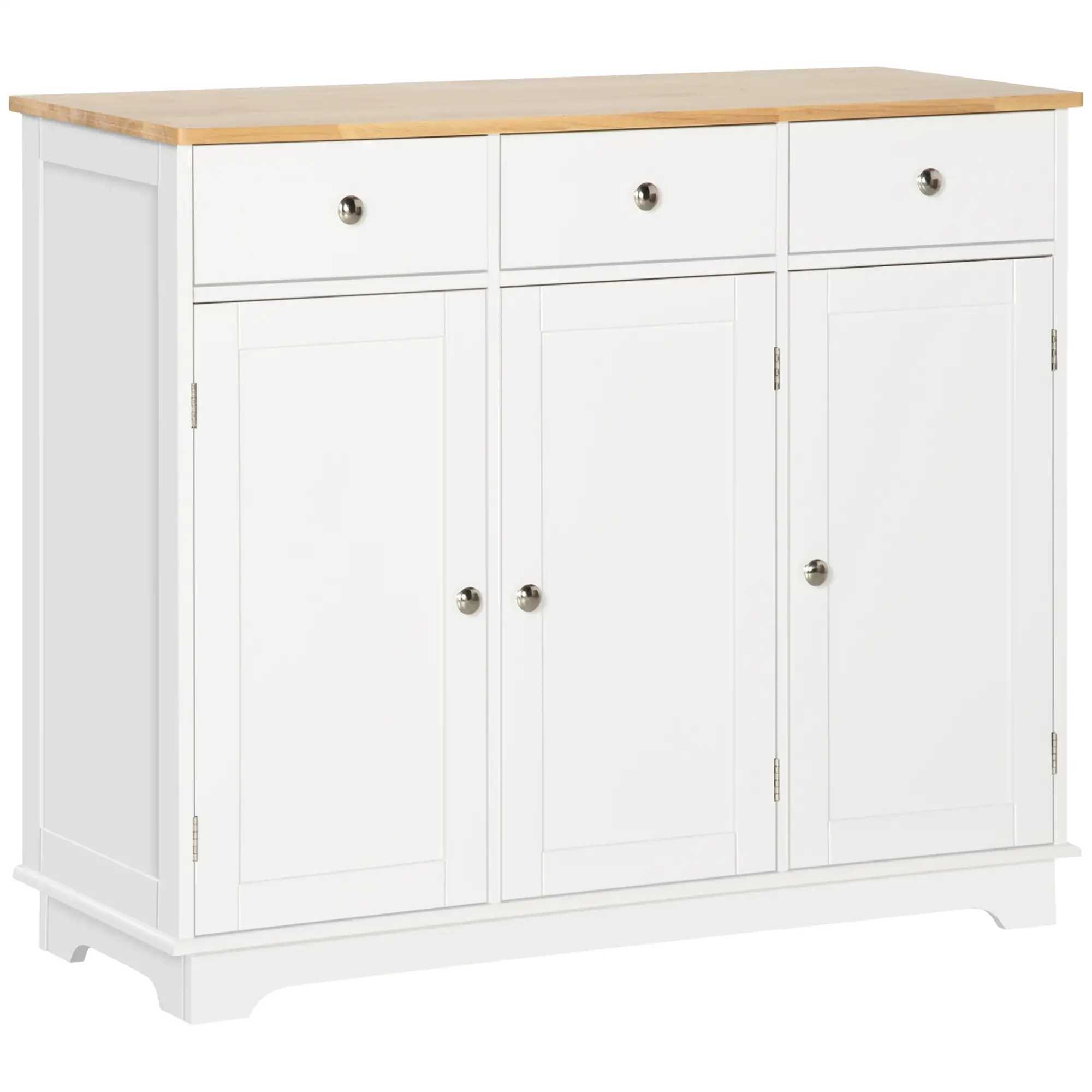 Modern Sideboard, Buffet Cabinet with Storage, Drawers, Adjustable Shelves, White