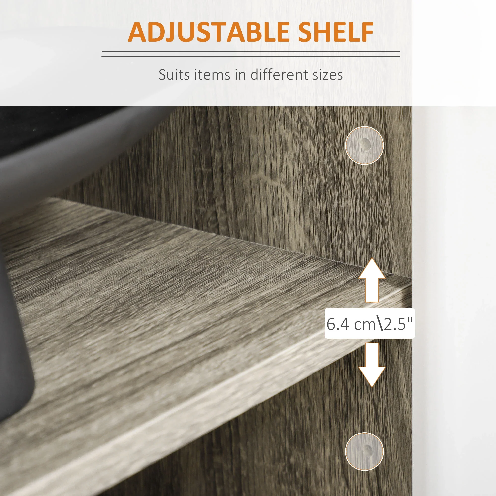 Modern Sideboard Buffet, Dining Cabinet, Adjustable Shelves, Grayish Brown - Image 6
