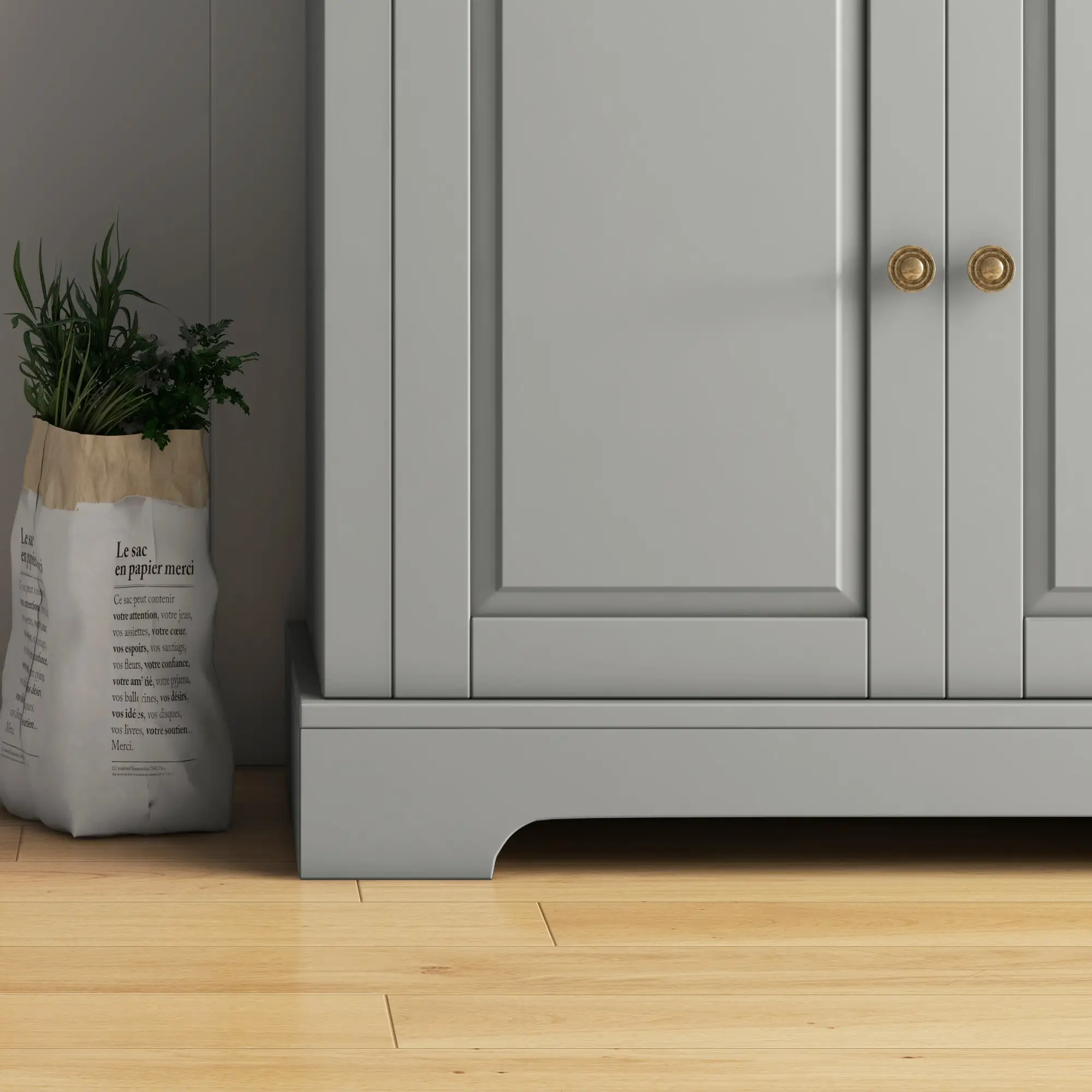 Modern Sideboard Cabinet, 2 Drawers, Adjustable Shelves, Dining Room, Grey - Image 10