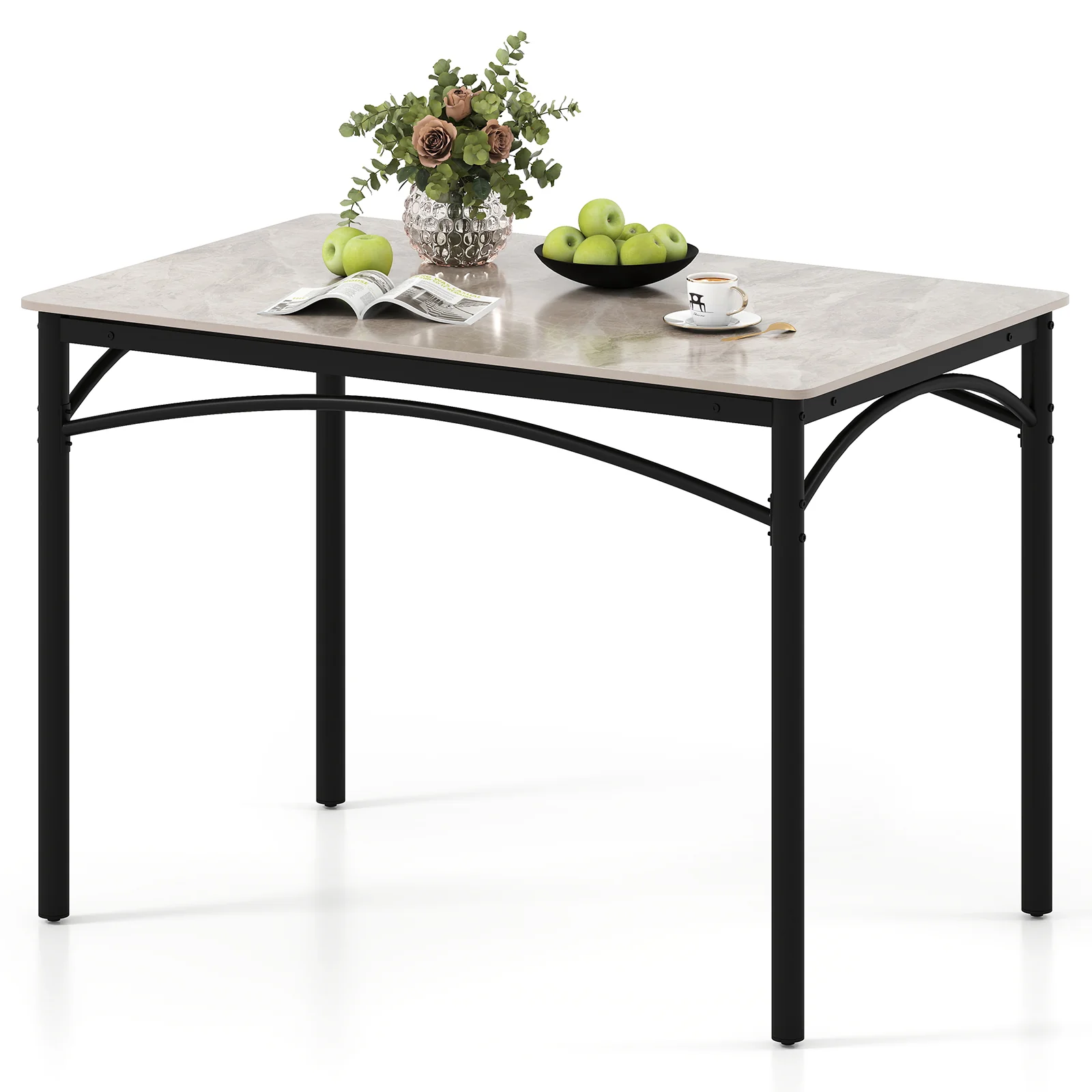 Modern Sintered Stone Dining Table, 4 Person, Grey - Image 4