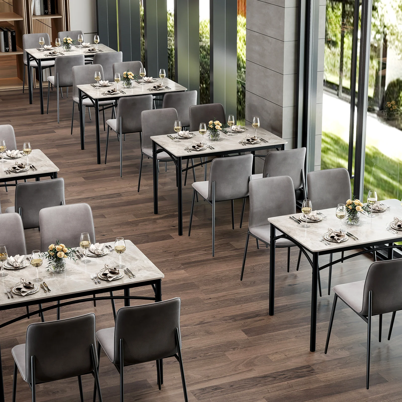 Modern Sintered Stone Dining Table, 4 Person, Grey - Image 7