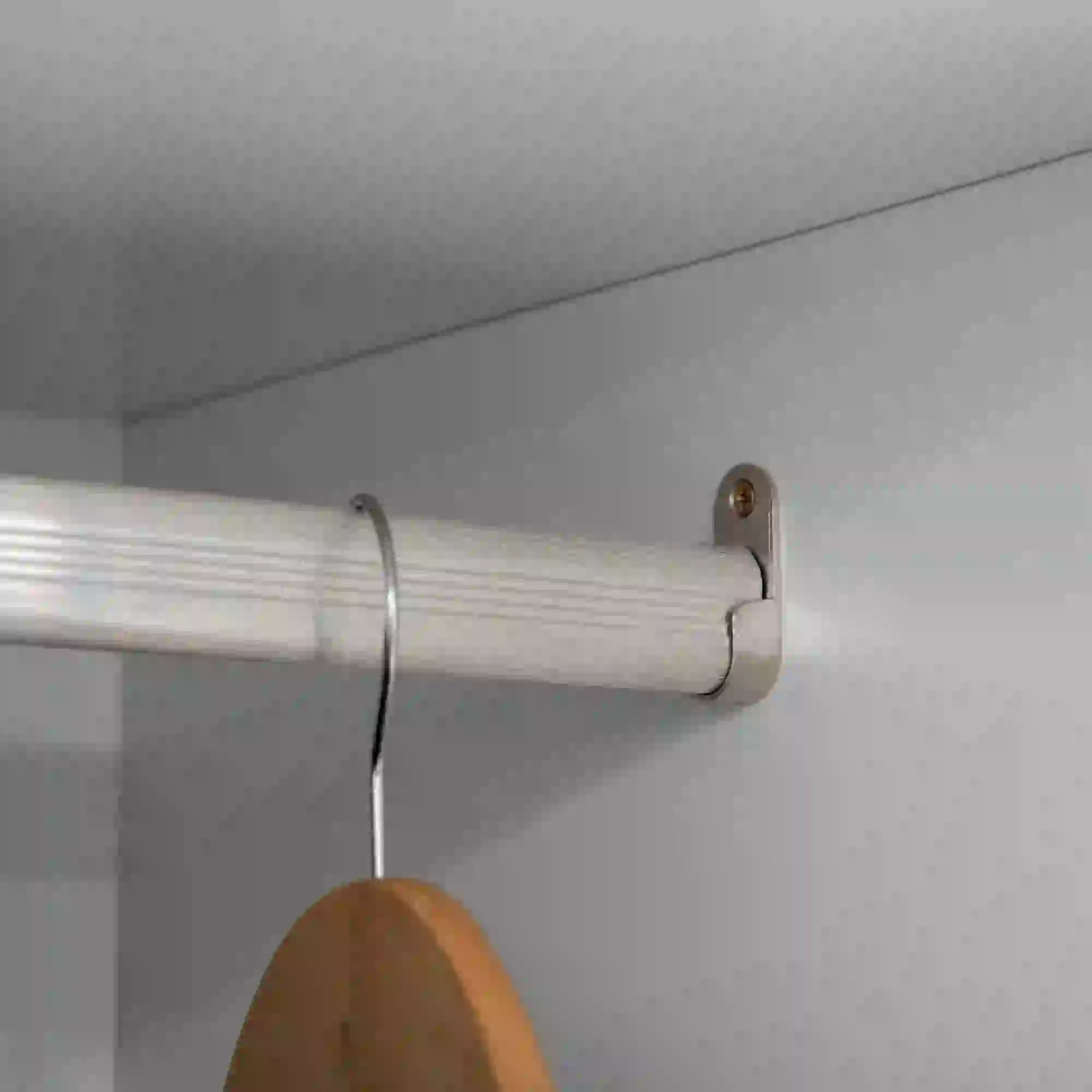 Modern Wardrobe Closet, 2 Drawers, Hanging Rod, Anti-Tipping, White - Image 8