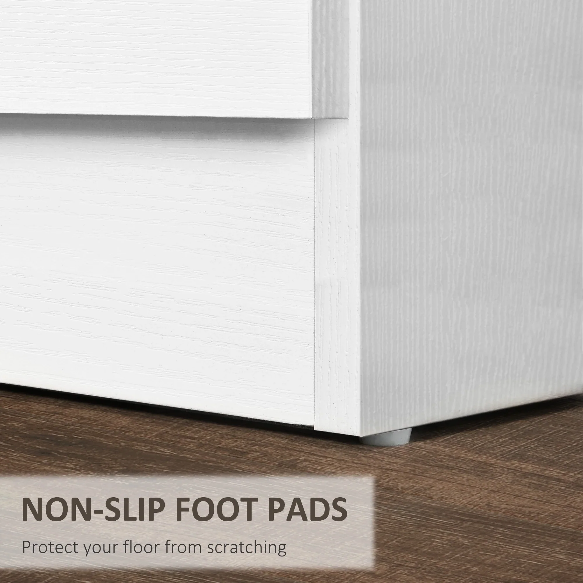 Modern Wood Nightstand, 3 Drawers, Anti-Tipping, White - Image 6