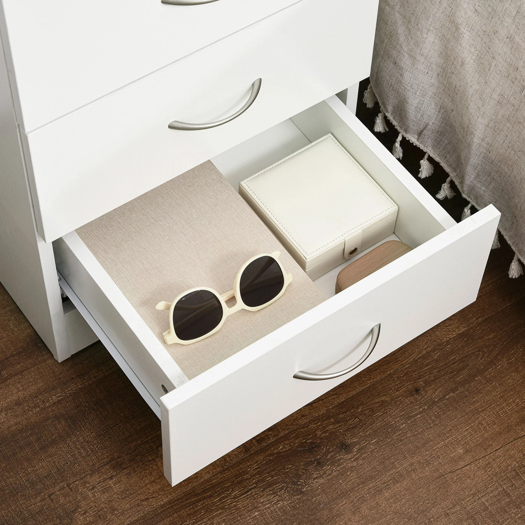 Modern Wood Nightstand, 3 Drawers, Anti-Tipping, White - Image 9