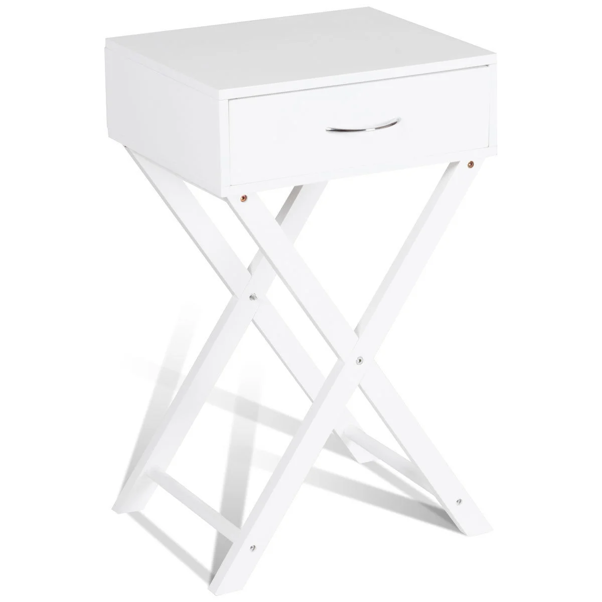 Modern X-Shape Accent Side End Table, White - Image 8