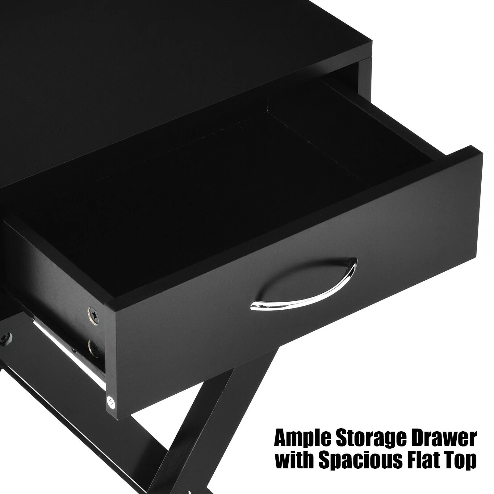 Modern X-Shape Accent Side Table, Black - Image 10