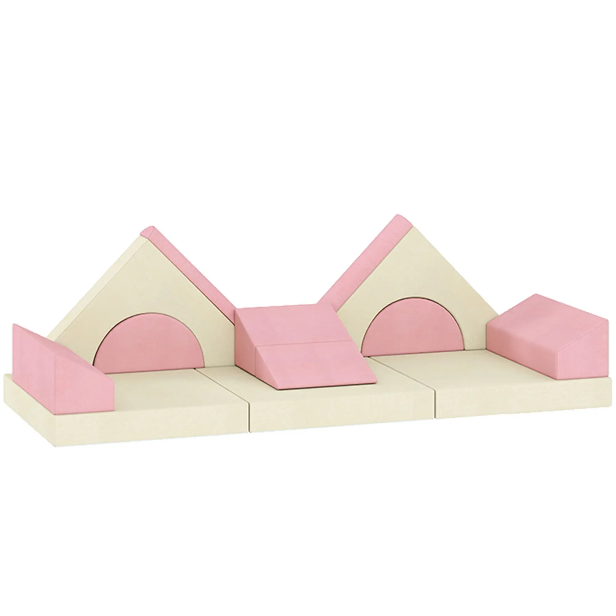 Modular Kids Play Couch, Child Sectional Sofa, Convertible Foam Cushion, Pink