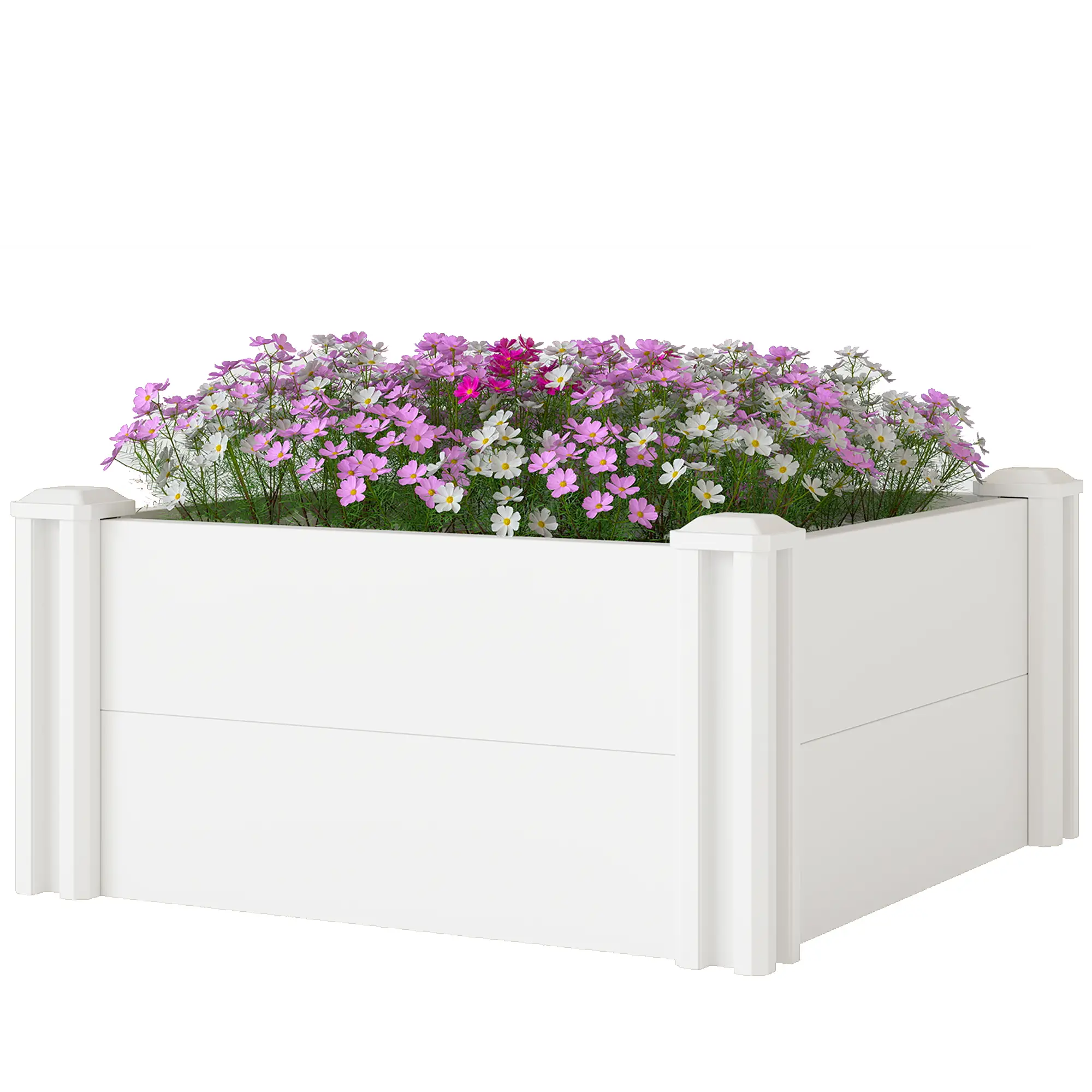 Modular Raised Garden Bed Kit, 2 x 2 x 1ft, White