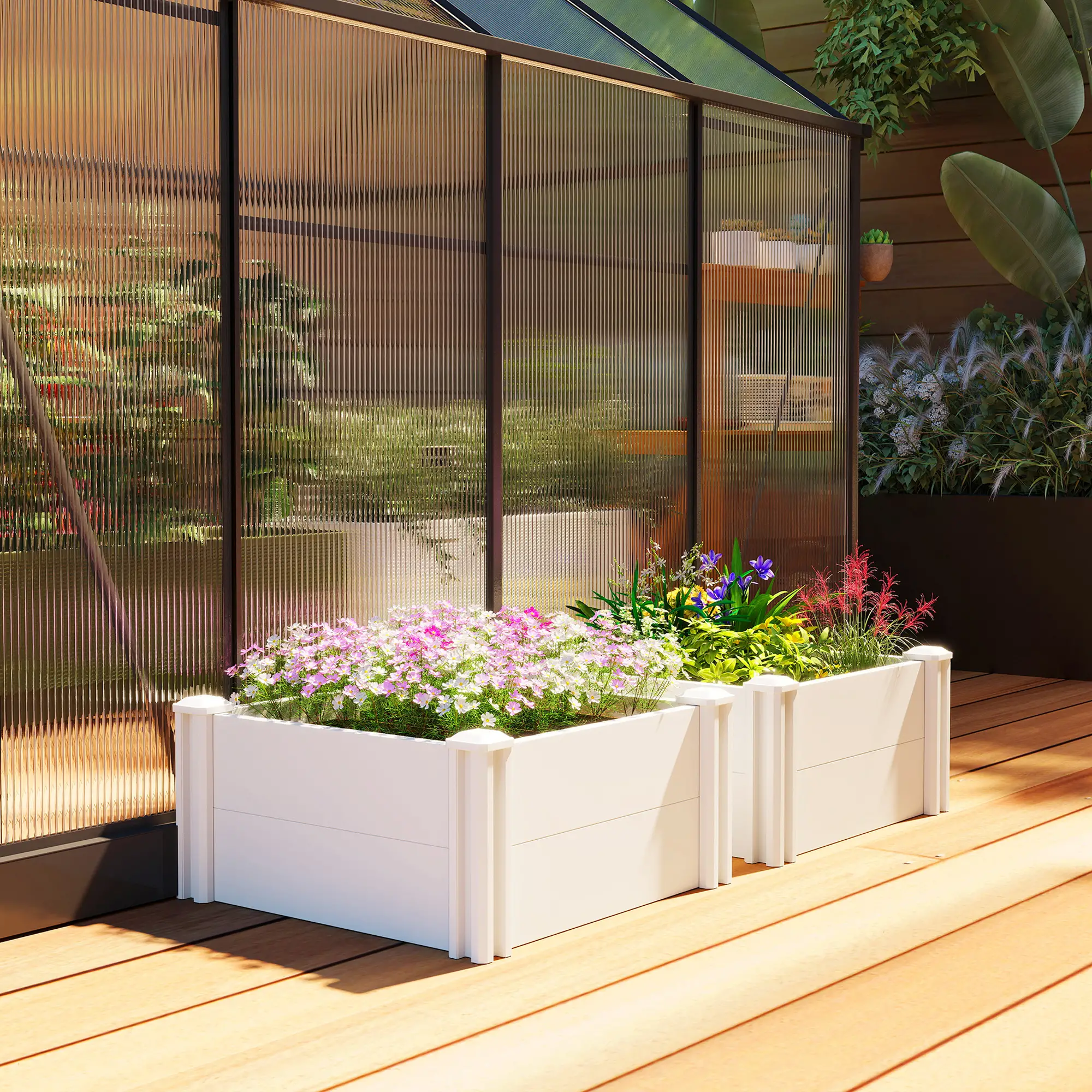 Modular Raised Garden Bed Kit, 2 x 2 x 1ft, White - Image 10