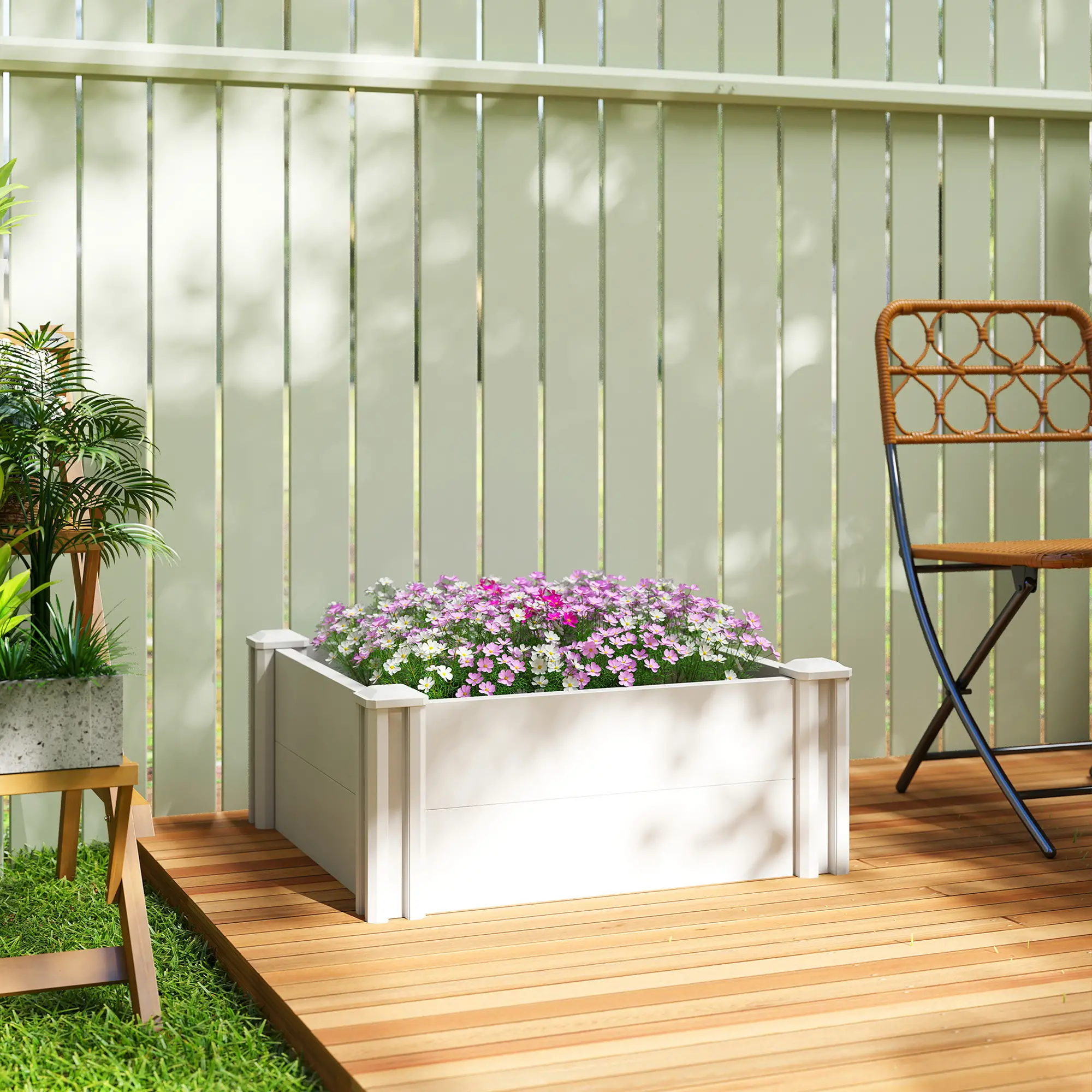 Modular Raised Garden Bed Kit, 2 x 2 x 1ft, White - Image 7