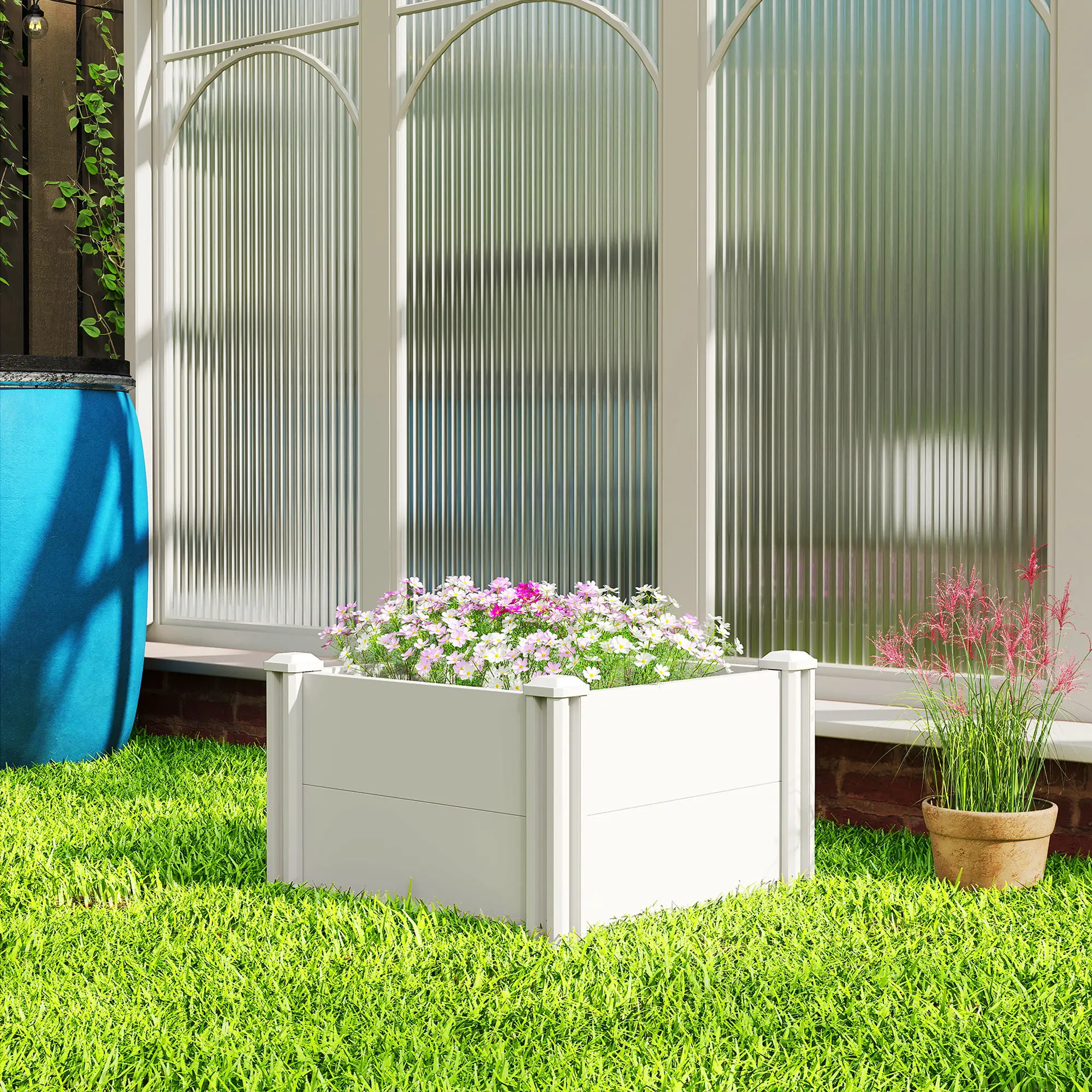 Modular Raised Garden Bed Kit, 2 x 2 x 1ft, White - Image 8
