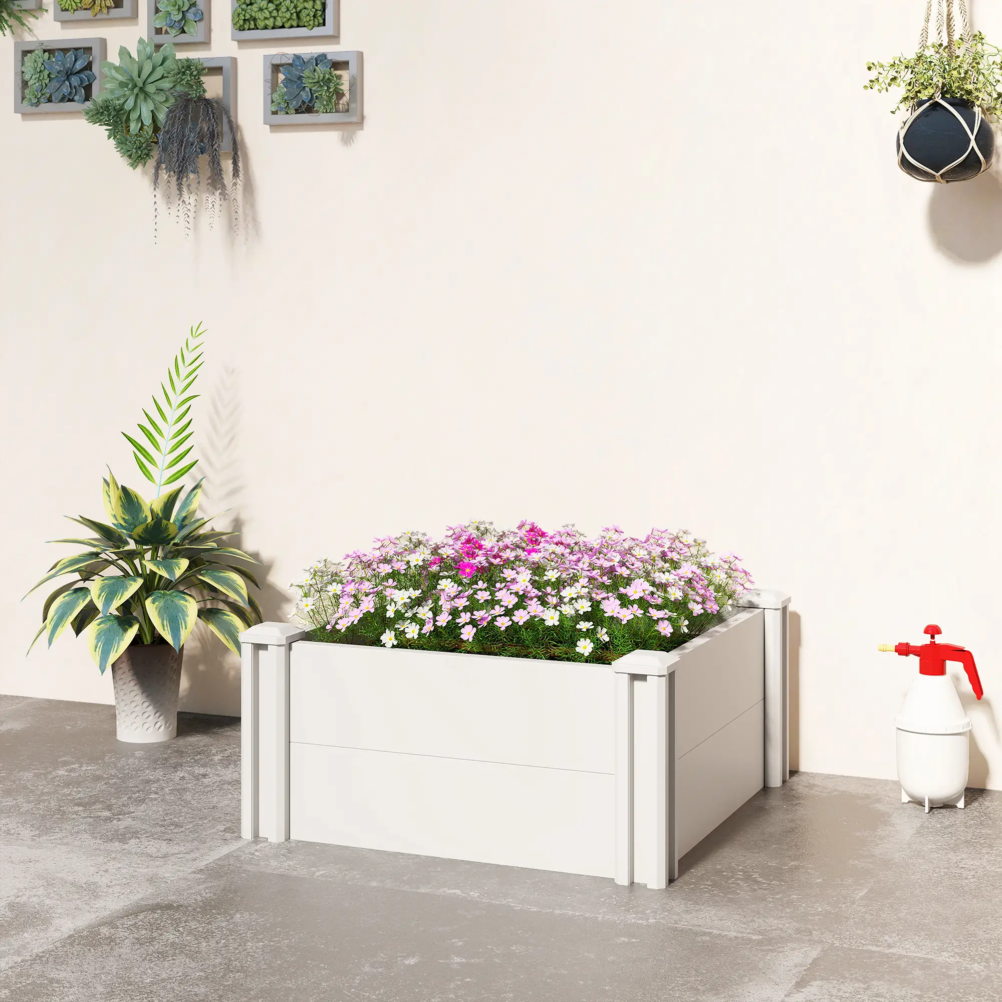 Modular Raised Garden Bed Kit, 2 x 2 x 1ft, White - Image 9