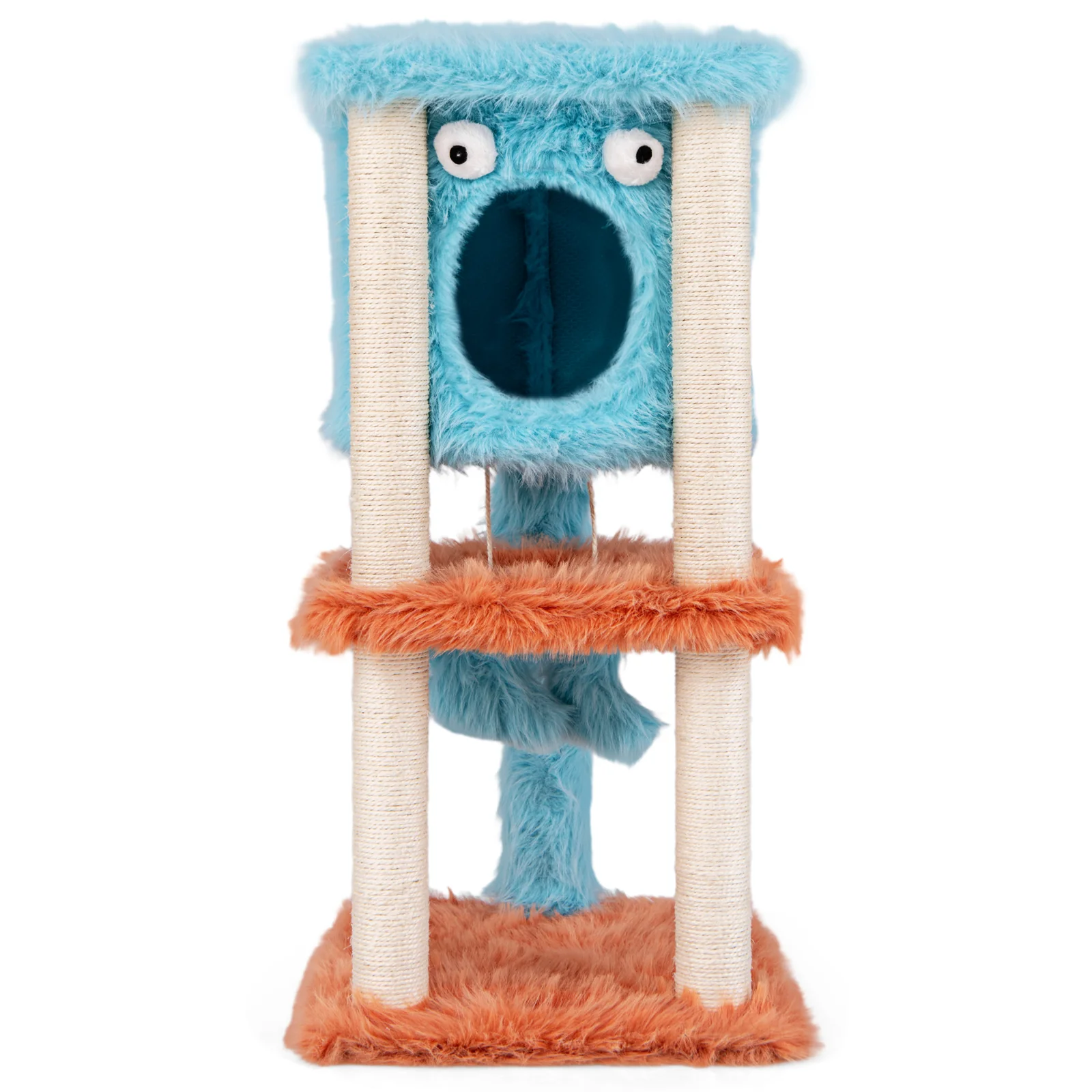 Monster Cat Tower, Private Condo, Soft Plush, Blue - Image 5