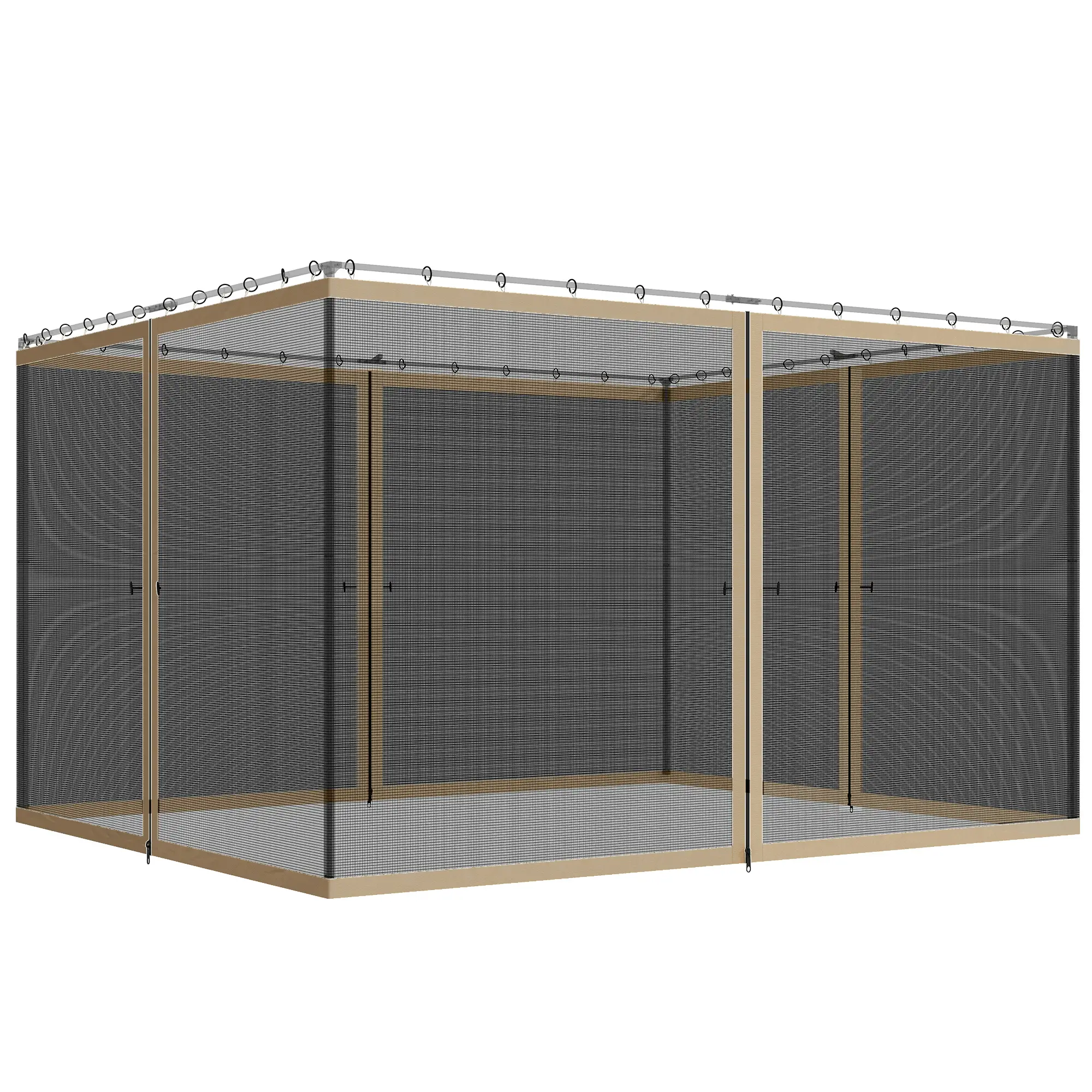Mosquito Netting For Gazebo, 10' x 13', Khaki, Black