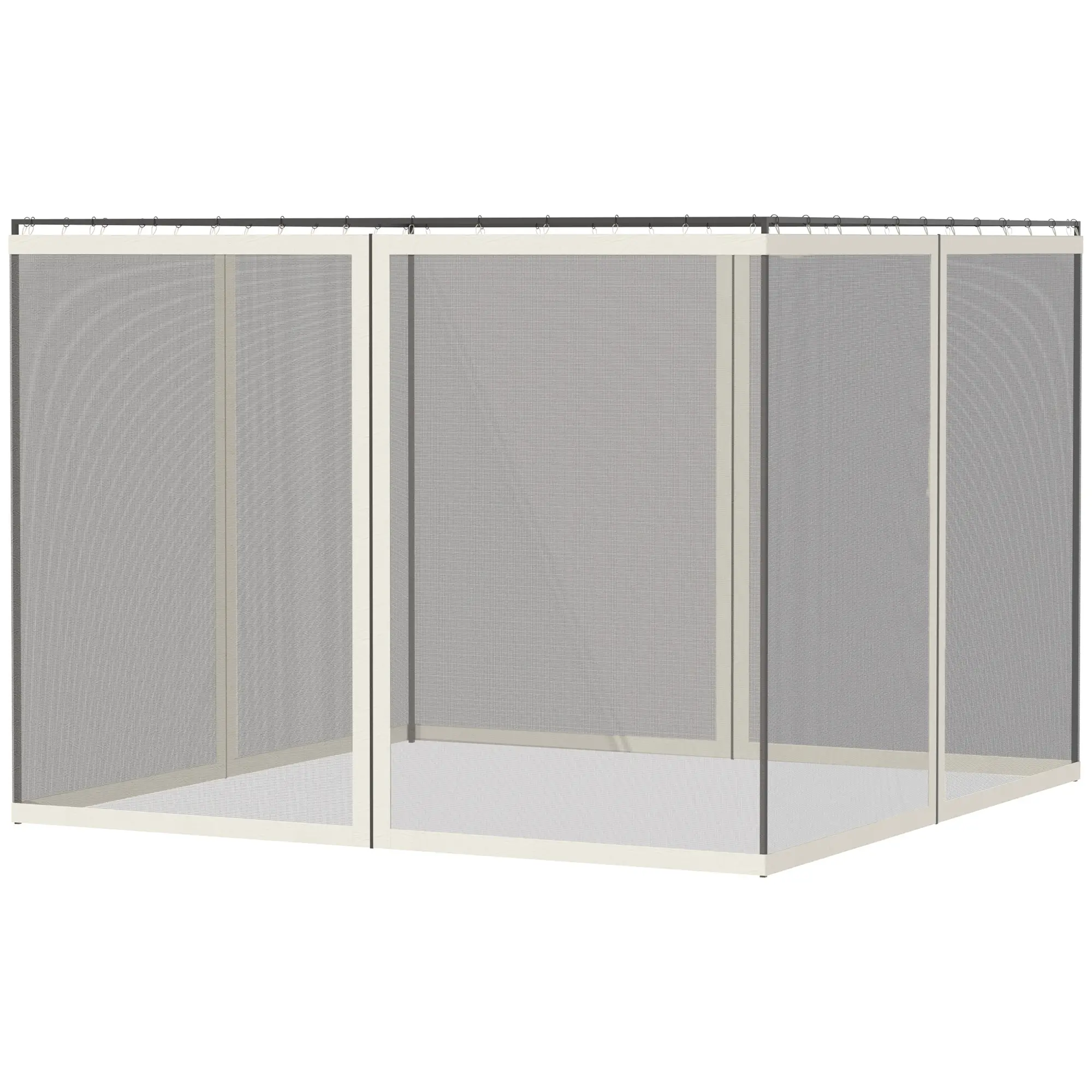 Mosquito Netting For Gazebo, 10' x 13', Black Screen Walls With Zippers, Black