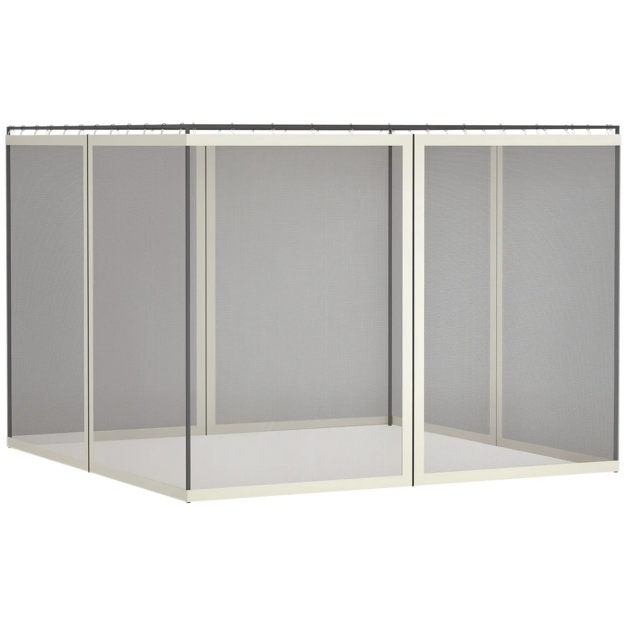Mosquito Netting For Gazebo, 10' x 13', Black Screen Walls With Zippers, Black - Image 11