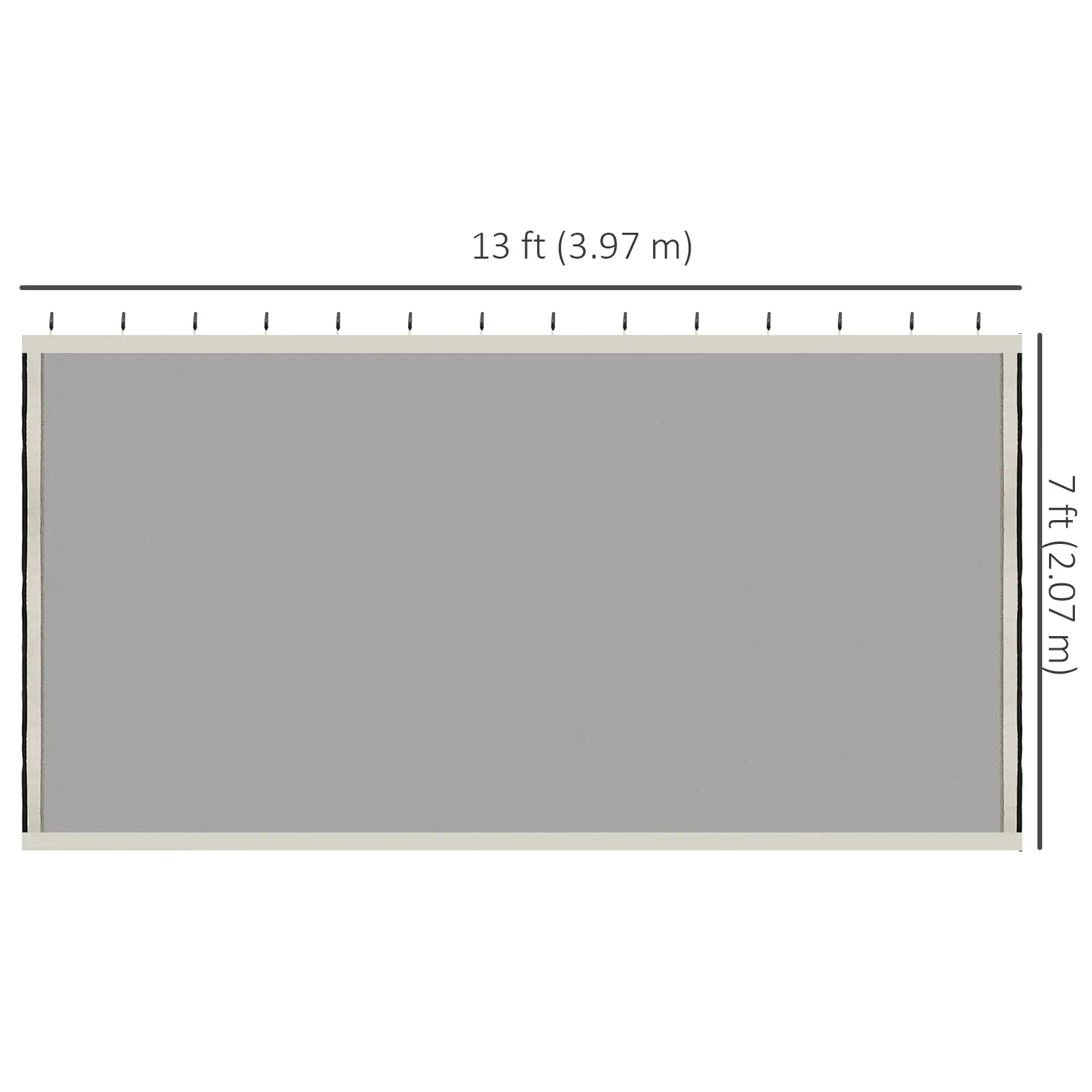 Mosquito Netting For Gazebo, 10' x 13', Black Screen Walls With Zippers, Black - Image 3