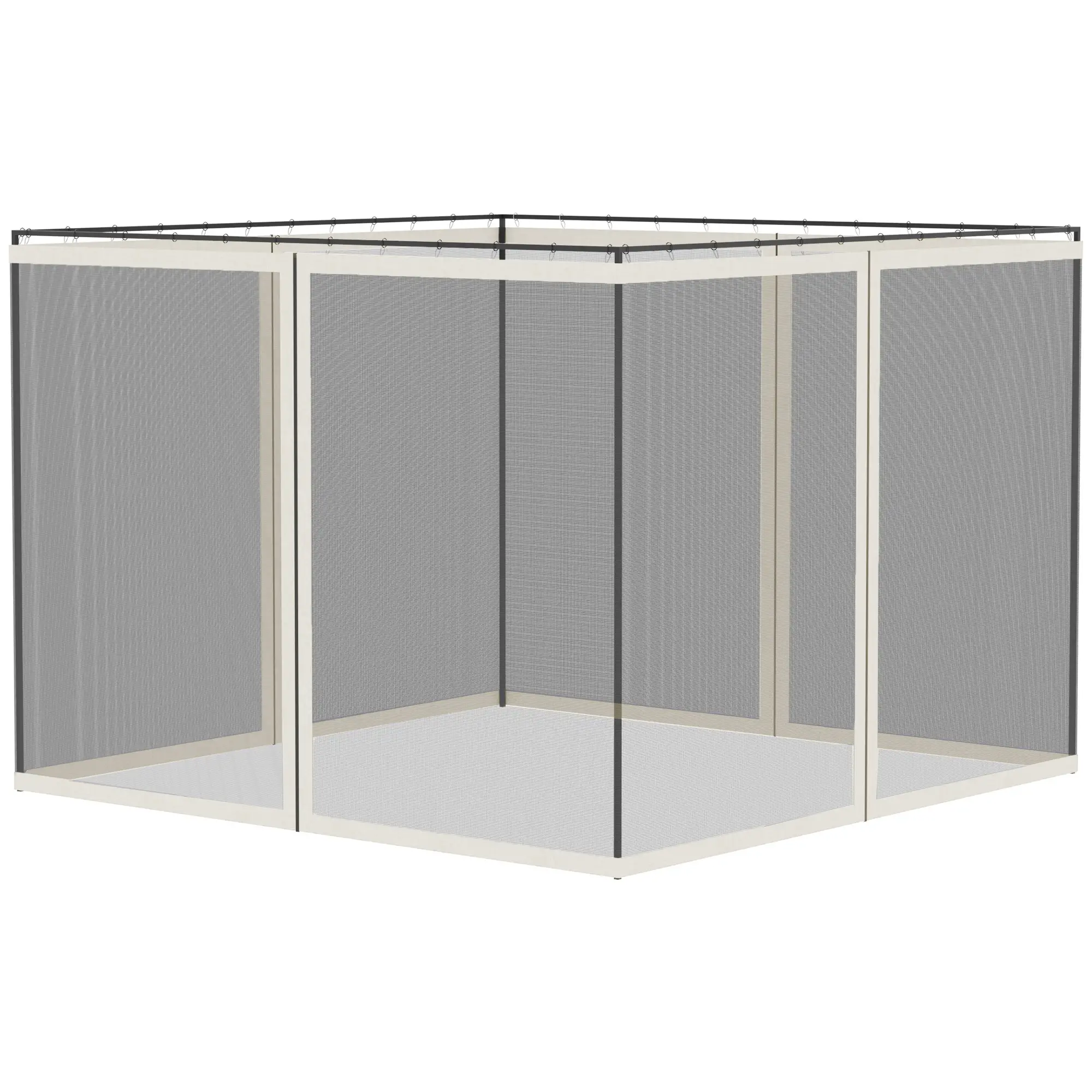Mosquito Netting For Gazebo, 10' x 13', Black Screen Walls With Zippers, Black - Image 6
