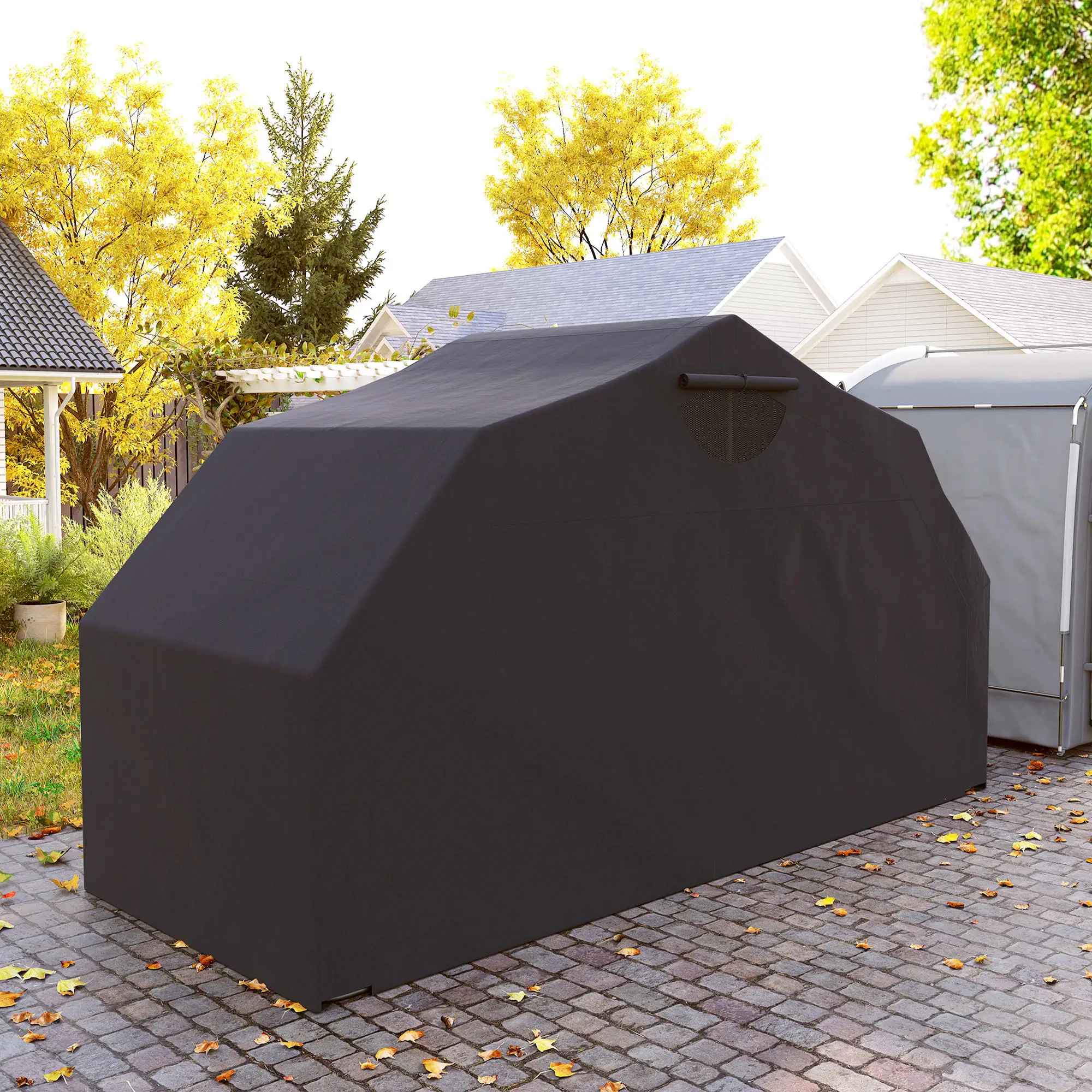 Motorcycle Shelter, Waterproof Cover Tent, 2 Mesh Windows, UV Protected - Image 10