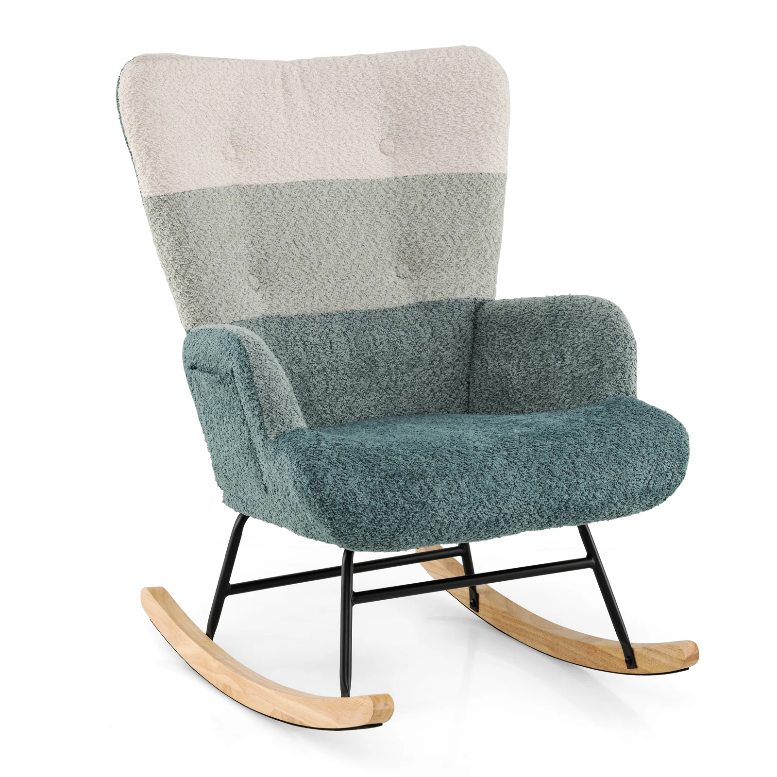 Nursery Rocking Chair, Ergonomic Armrests, High Backrest - Image 3