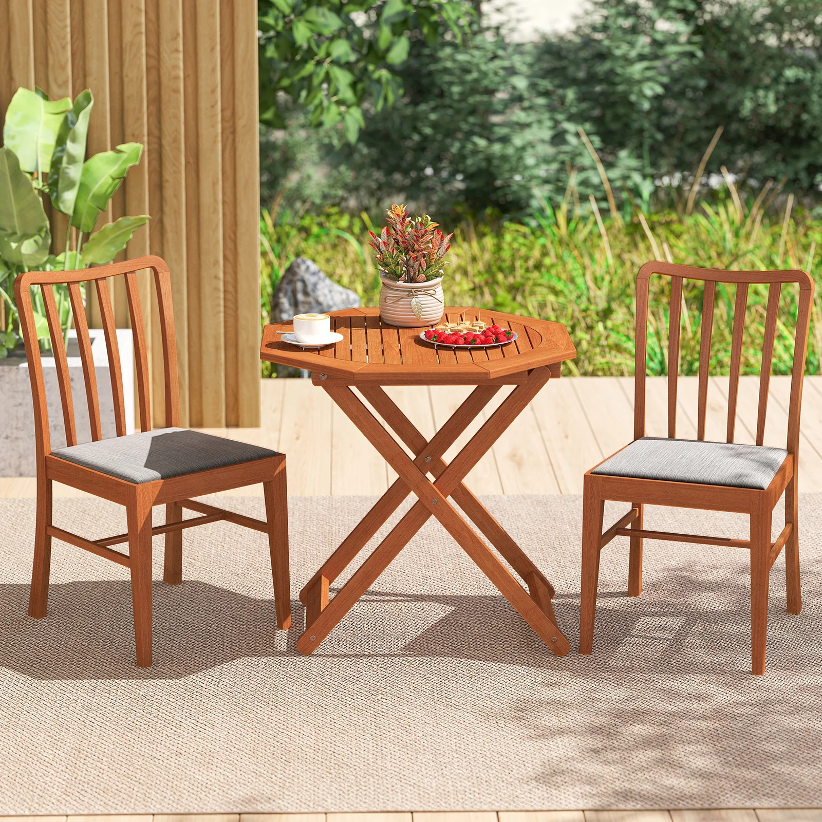 Octagon Folding Patio Table, 2 Inches Umbrella Hole - Image 3