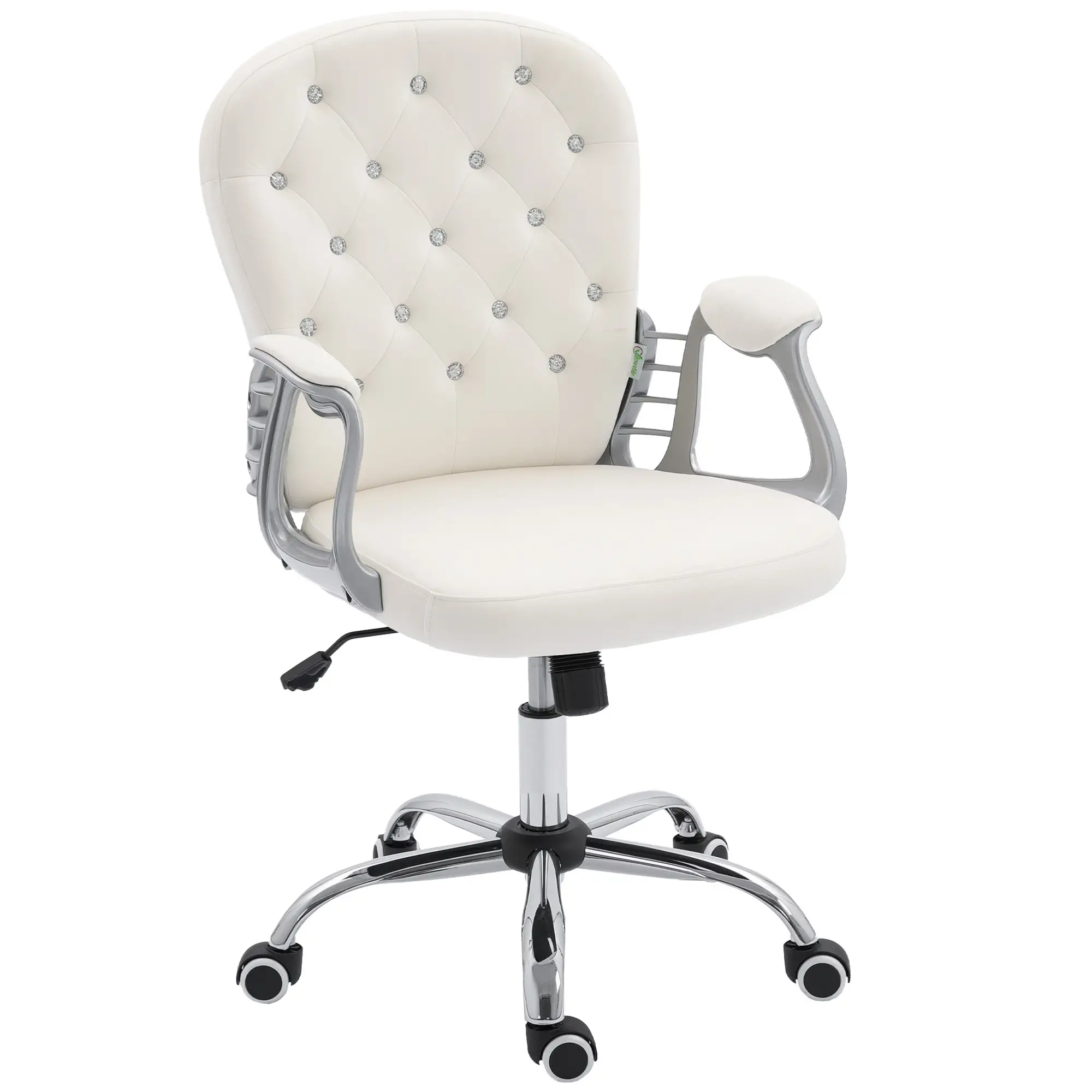 Office Chair, Adjustable Height, Tufted Back, Cream White