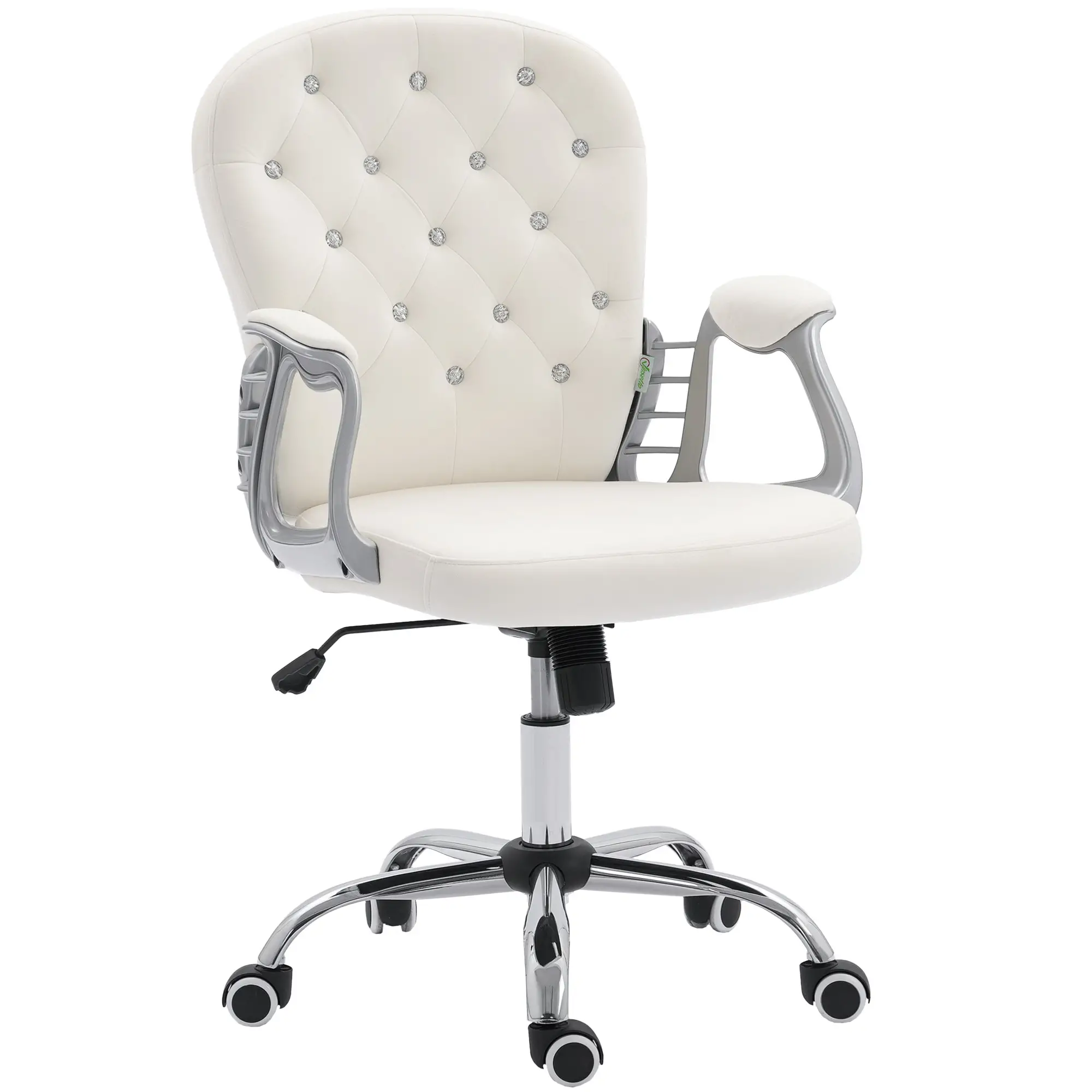 Office Chair, Adjustable Height, Tufted Back, Cream White - Image 11