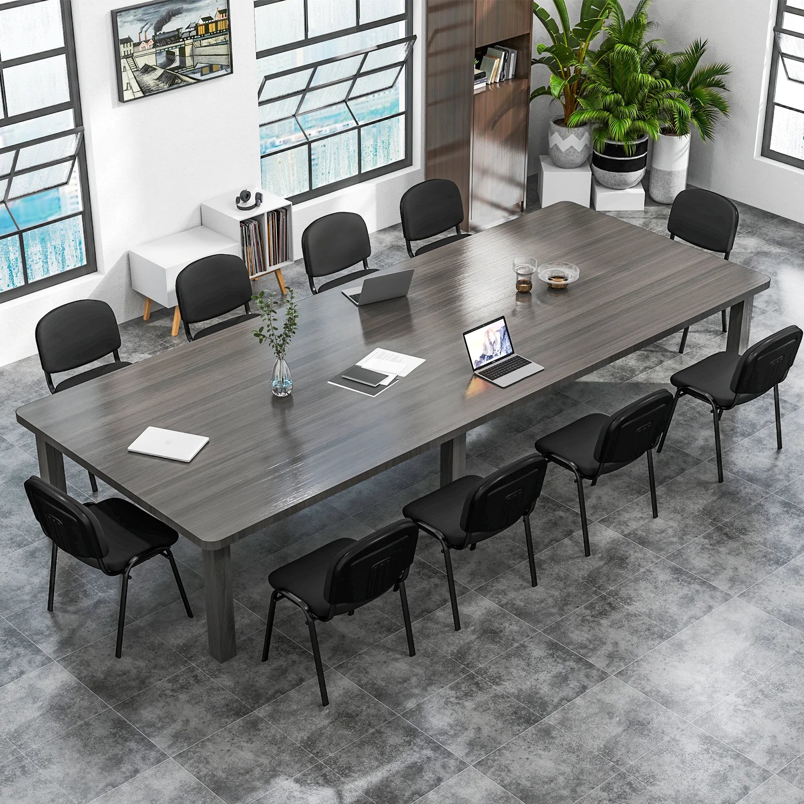 Office Chair, Metal Frame, Padded Cushions, Set Of 5, Black - Image 7