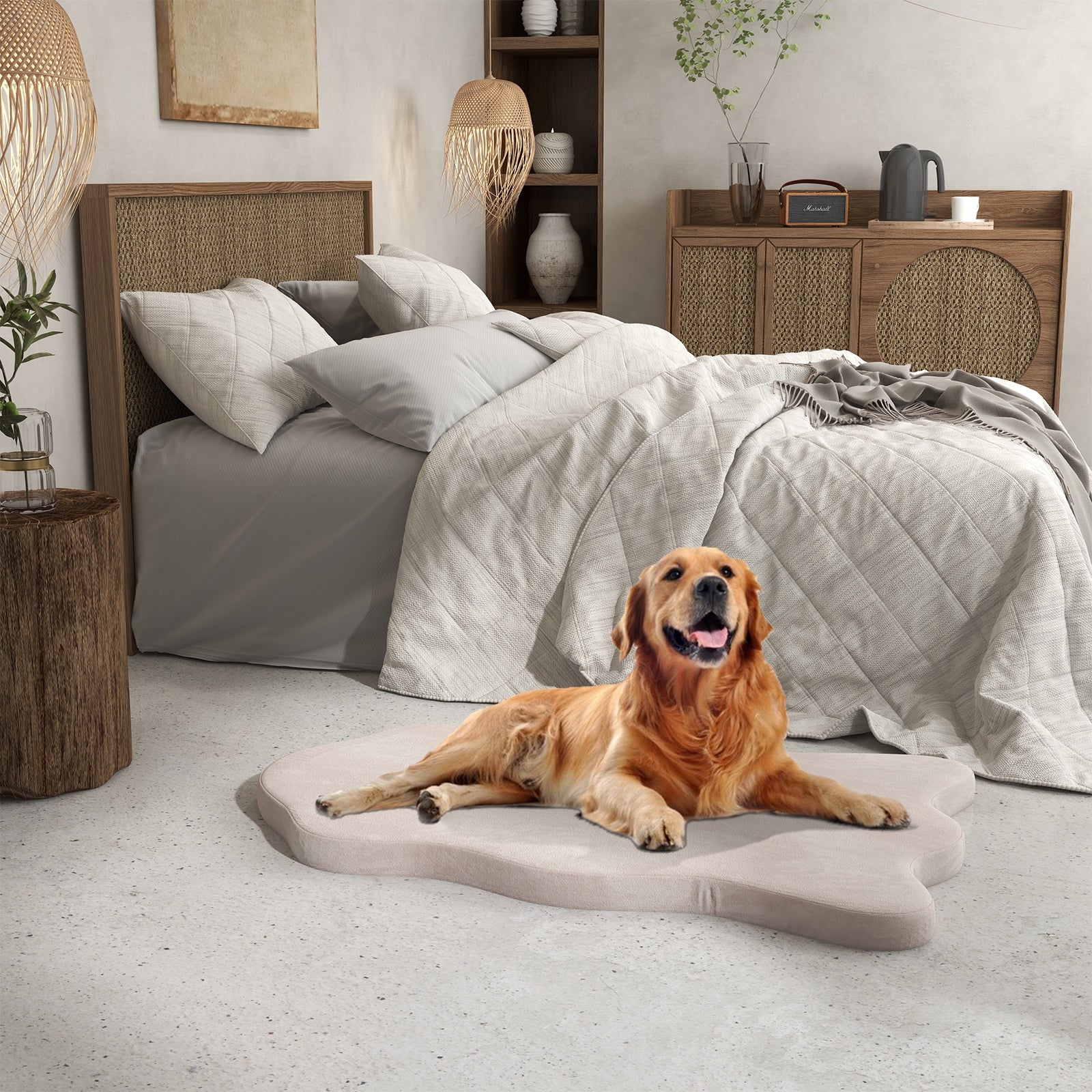 Orthopedic Dog Bed, Memory Foam, Large, Beige - Image 3