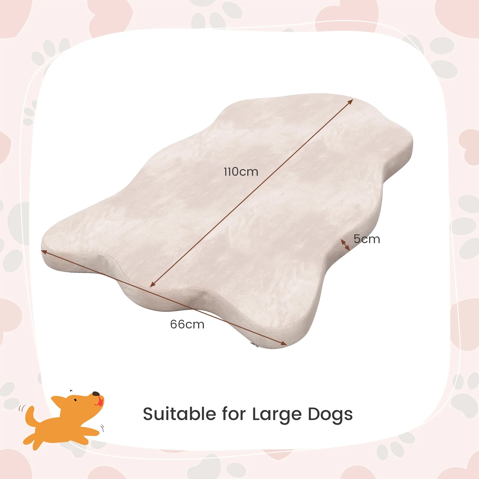 Orthopedic Dog Bed, Memory Foam, Large, Beige - Image 5