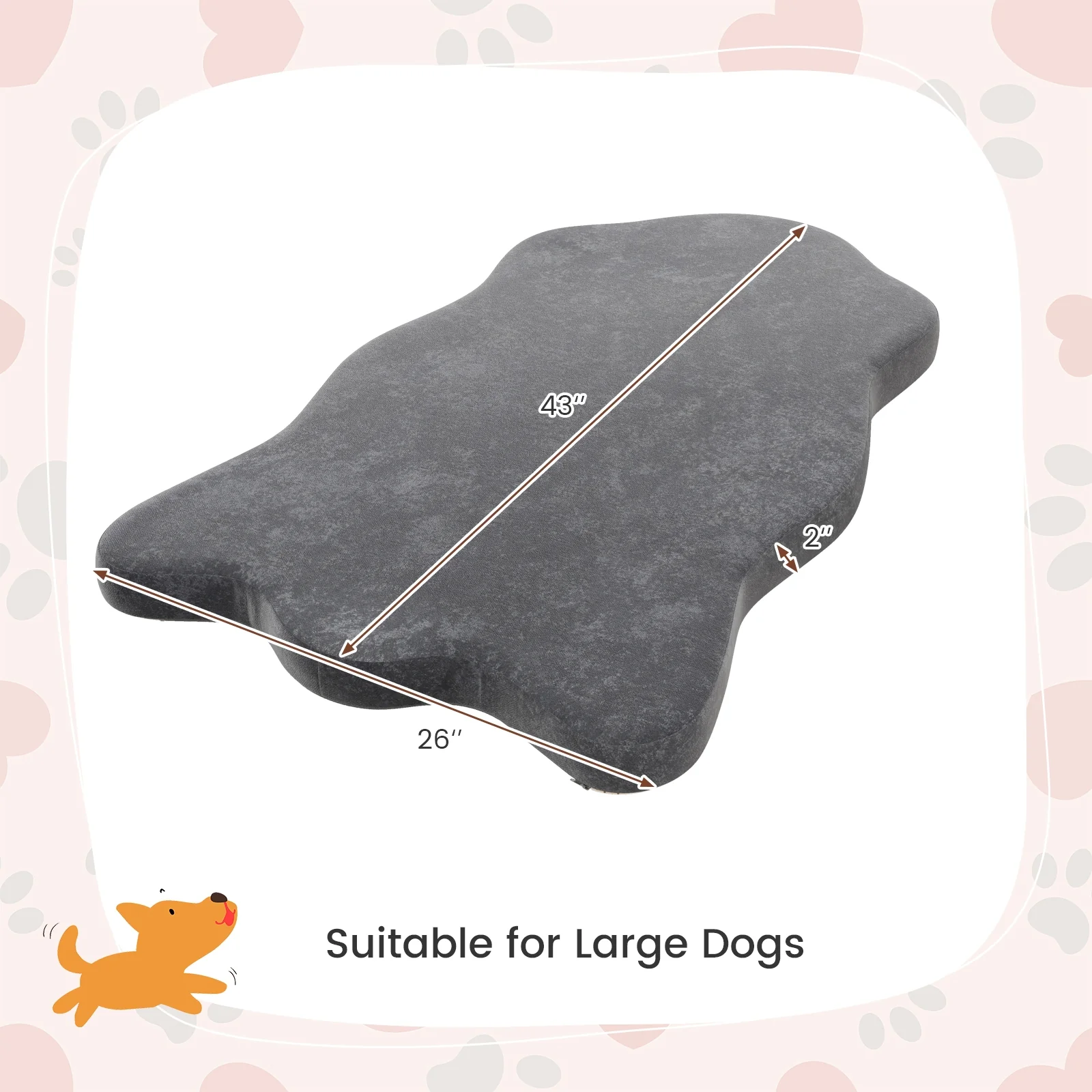 Orthopedic Dog Bed, Memory Foam, Large, Gray - Image 5