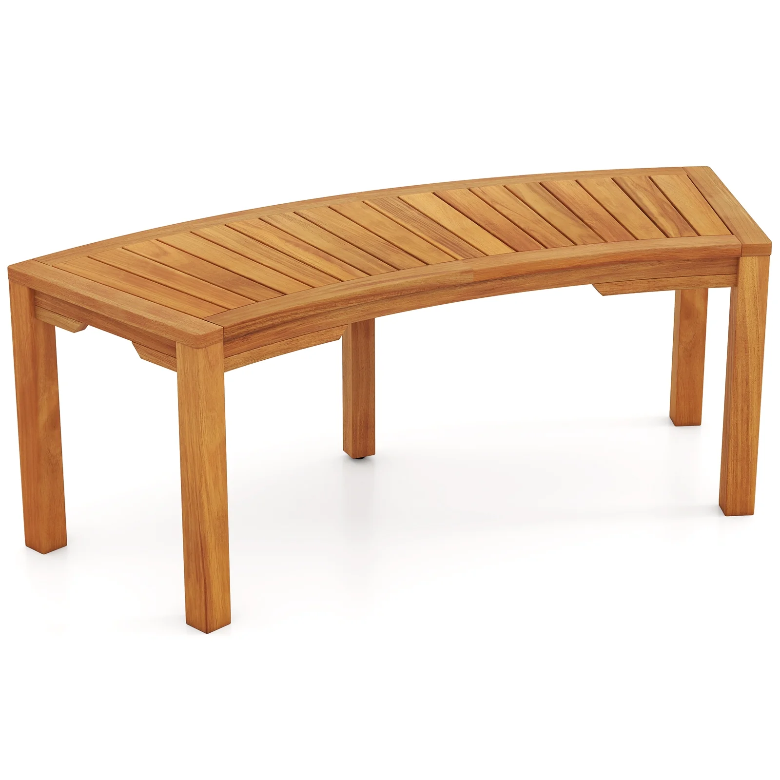 Outdoor Acacia Wood Garden Bench, 2-Person, Natural