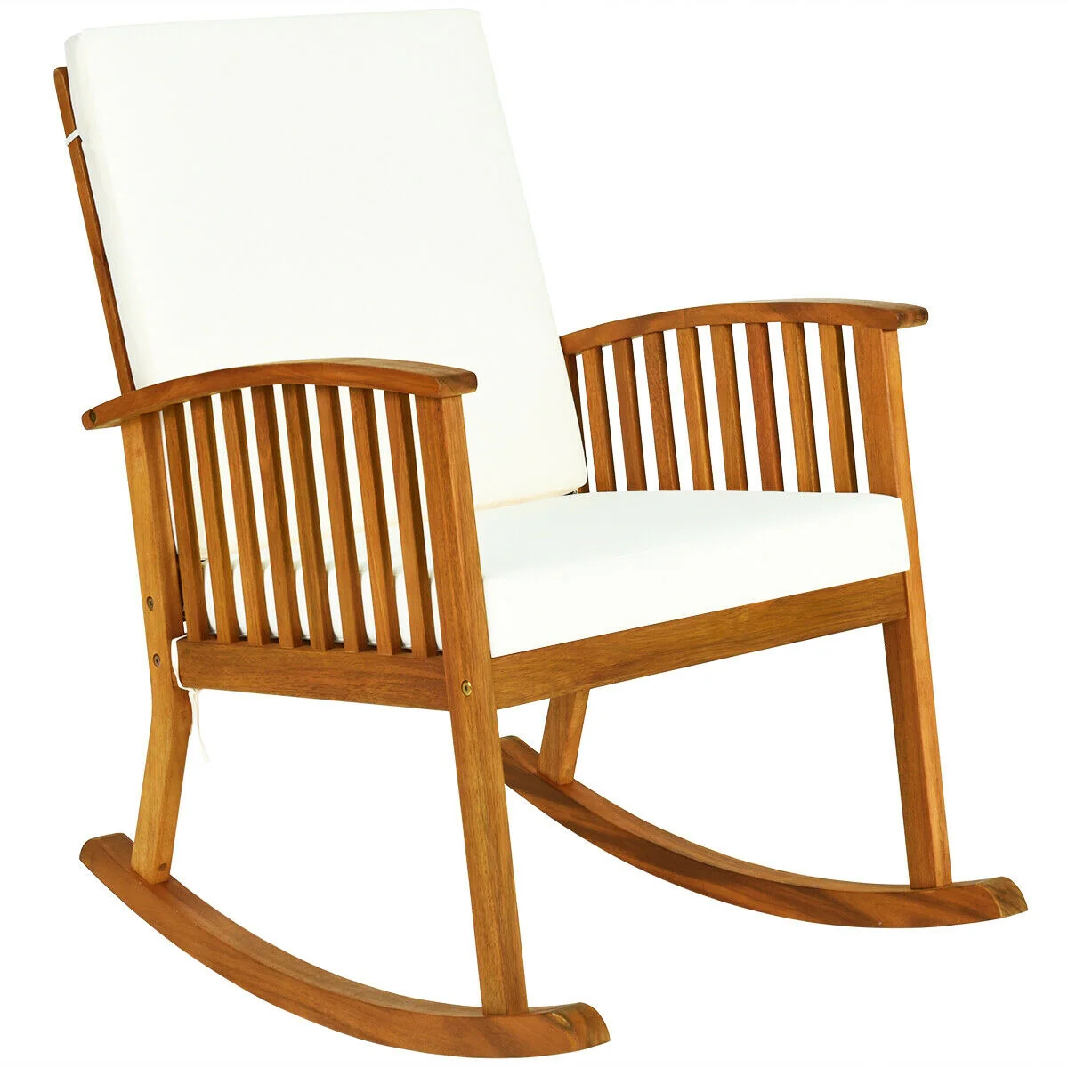 Outdoor Acacia Wood Rocking Chair, Natural - Image 6