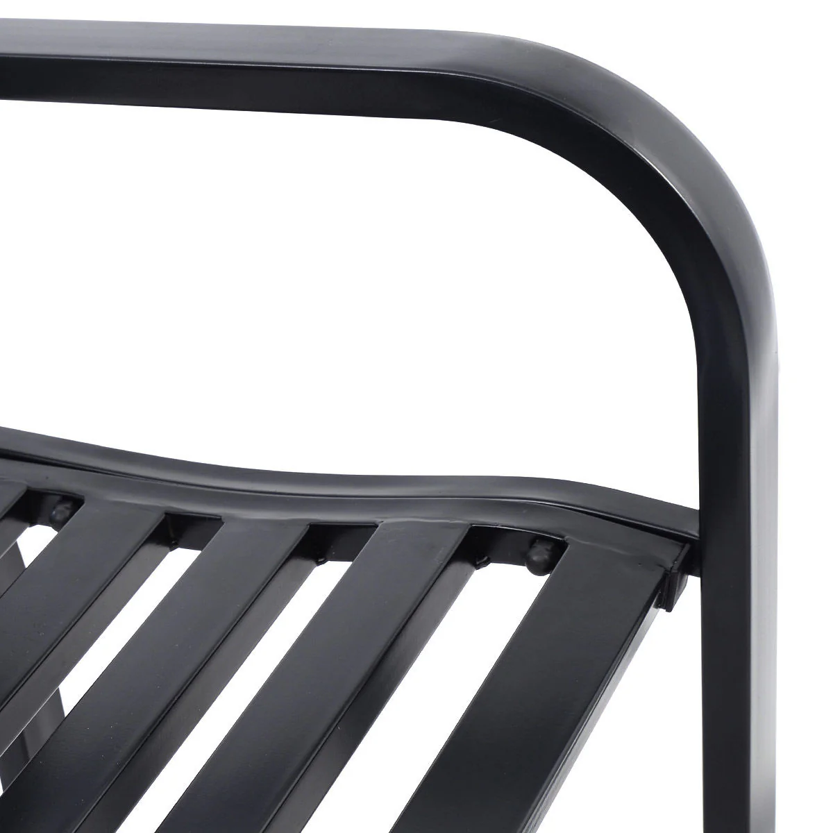 Outdoor Bench Deck, Steel Frame, Black - Image 10