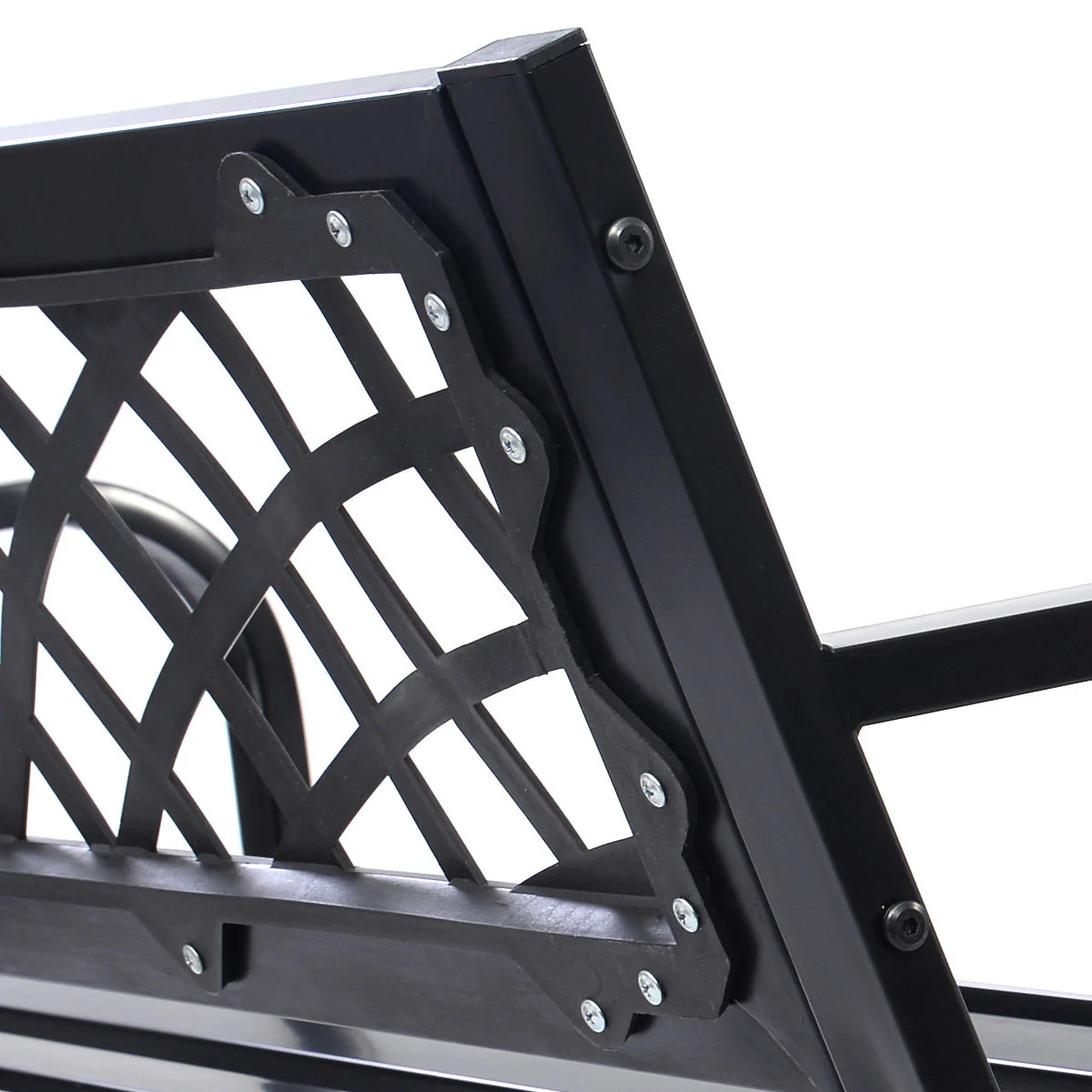 Outdoor Bench Deck, Steel Frame, Black - Image 9
