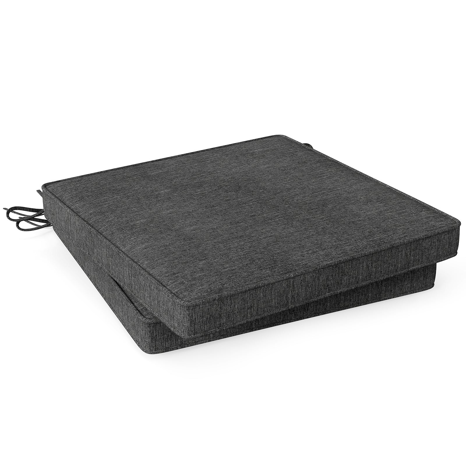 Outdoor Chair Cushion Set, 2 Waterproof Fade-Resistant Olefin, Gray - Image 4