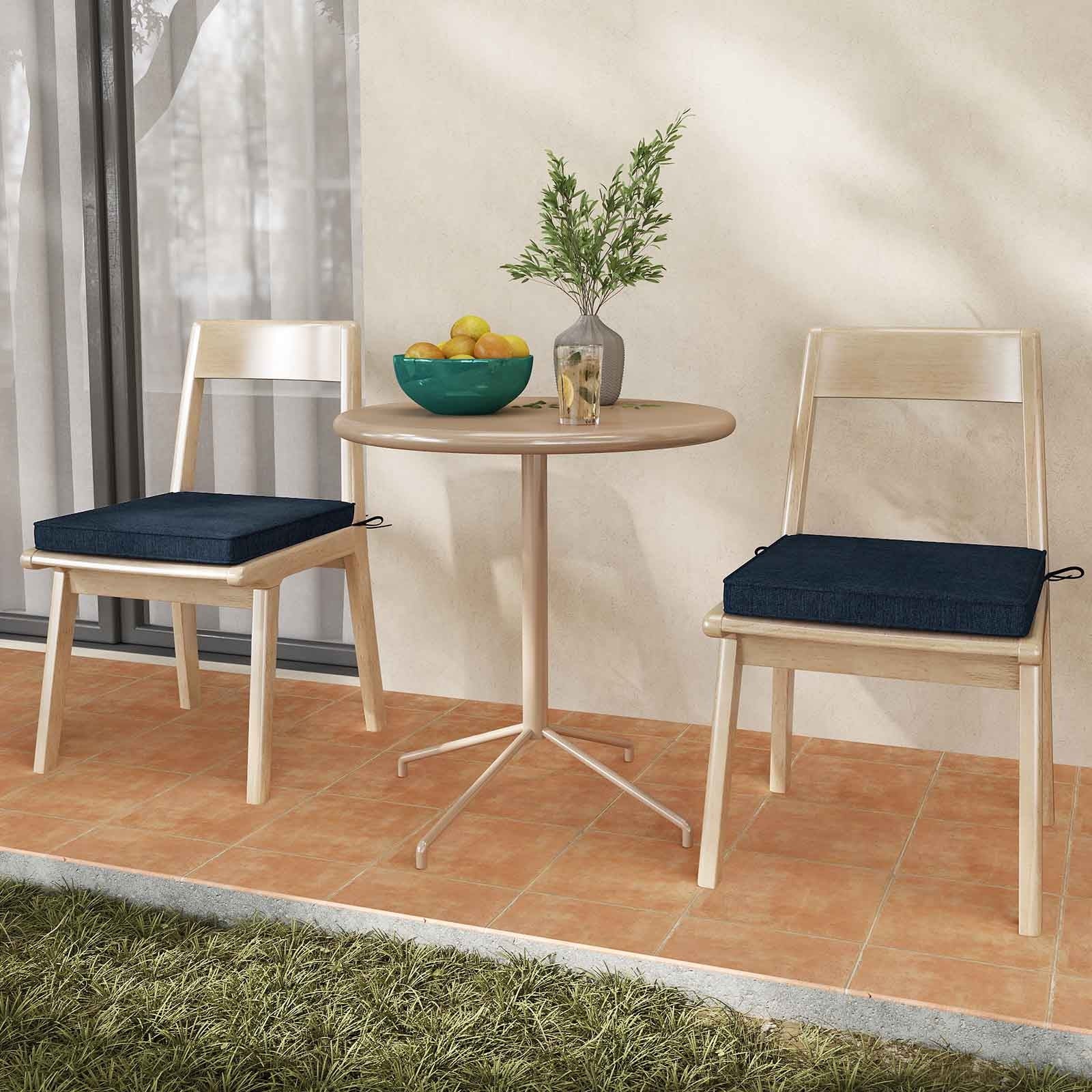 Outdoor Chair Cushion Set, Waterproof Fade-Resistant, Navy - Image 2