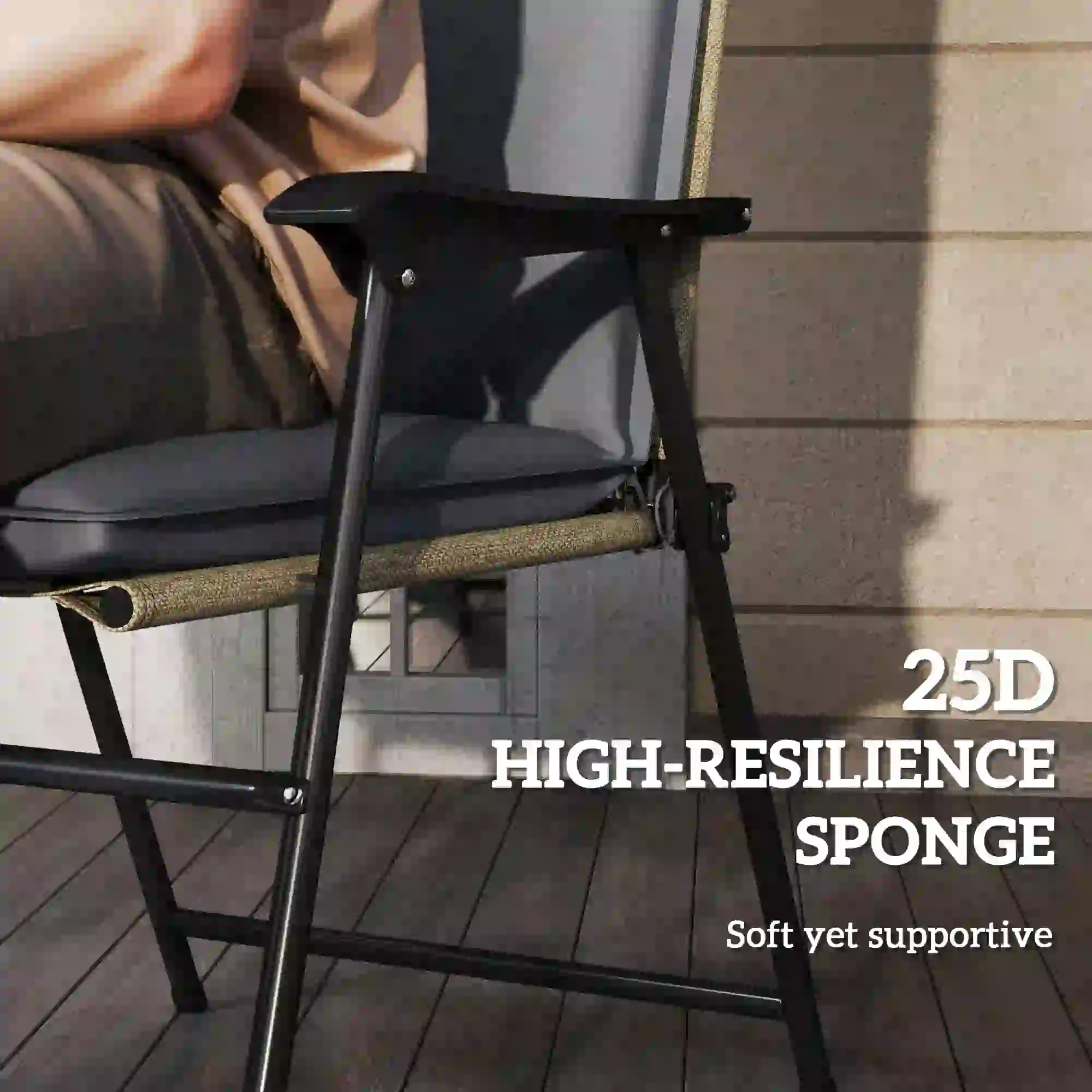 Outdoor Chair Cushions, Set of 2, High Back, UPF50+, Dark Grey - Image 5