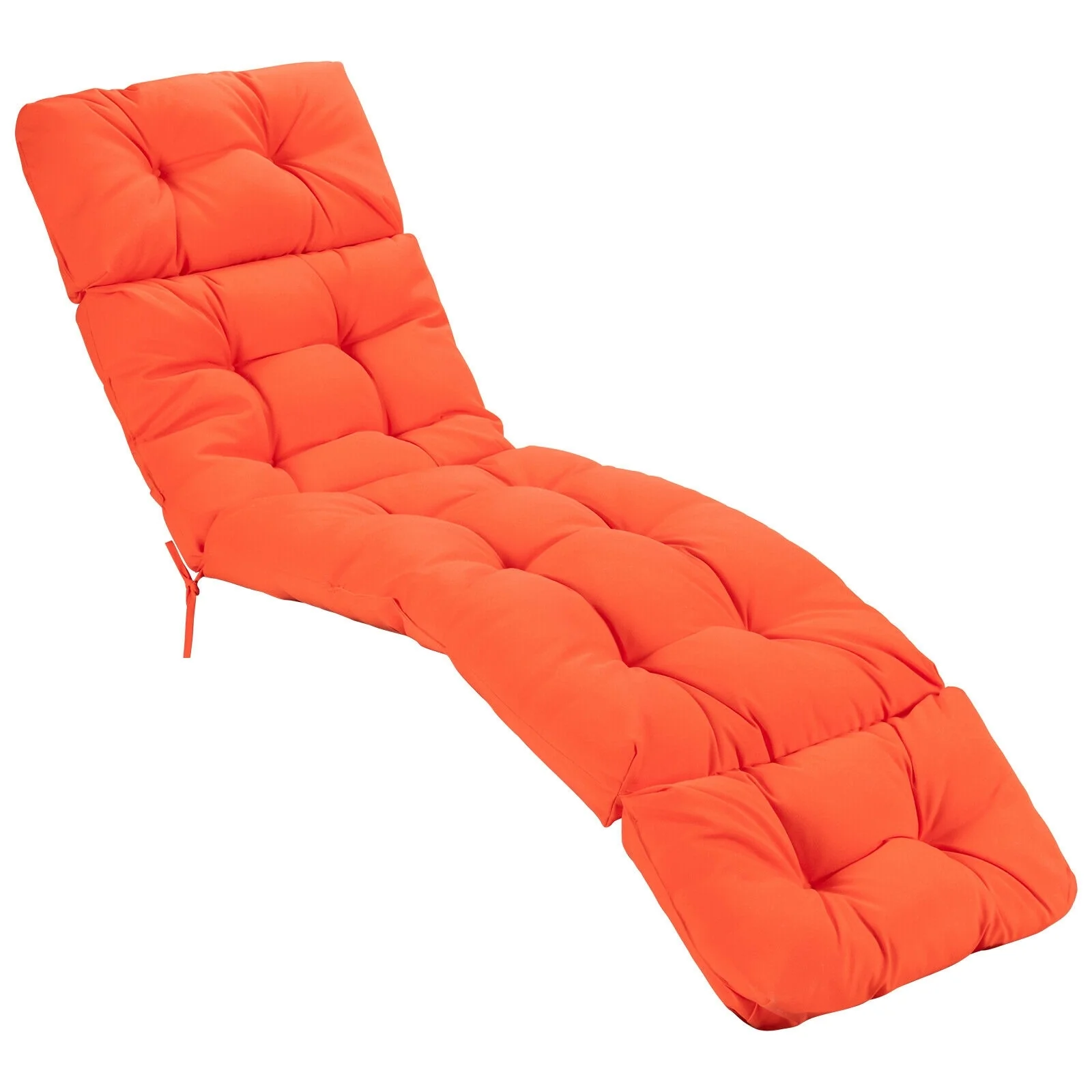 Outdoor Chaise Cushion With String Ties, Orange