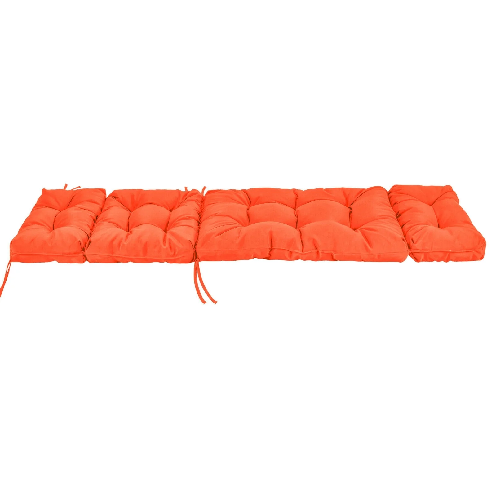 Outdoor Chaise Cushion With String Ties, Orange - Image 10